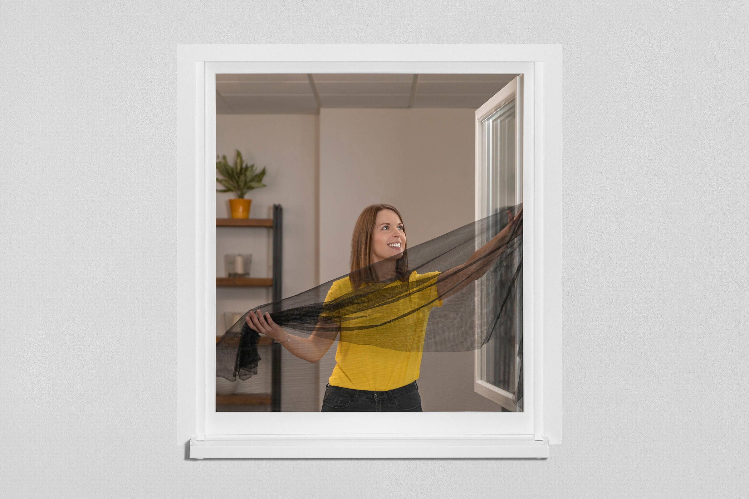 SCHELLENBERG Fliegengitter-Gewebe »50715«, mit Klettband, für Fenster, ohne bohren, 130x150 cm, anthrazit