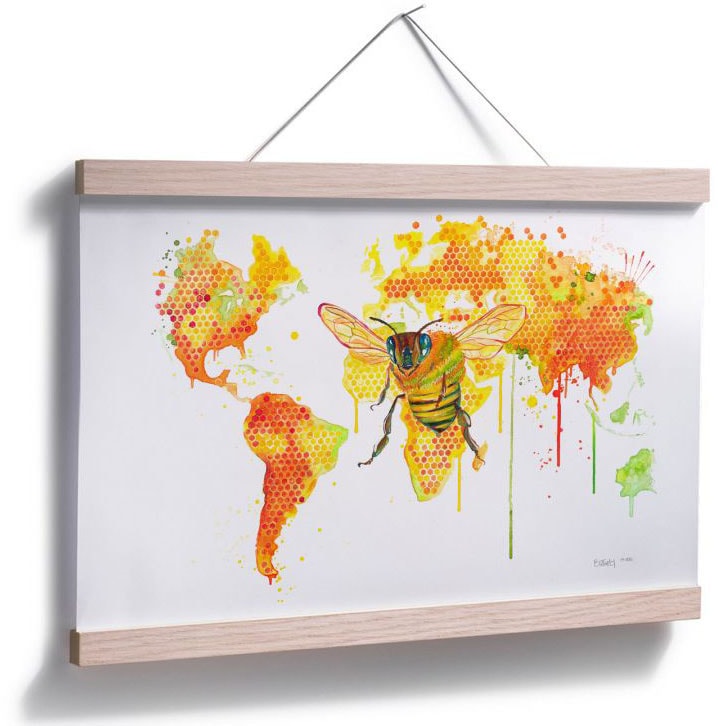 Wall-Art Poster BAUR St.), | Wandbild, kaufen »Bees (1 Wandposter Schriftzug, World«, Bild, Poster