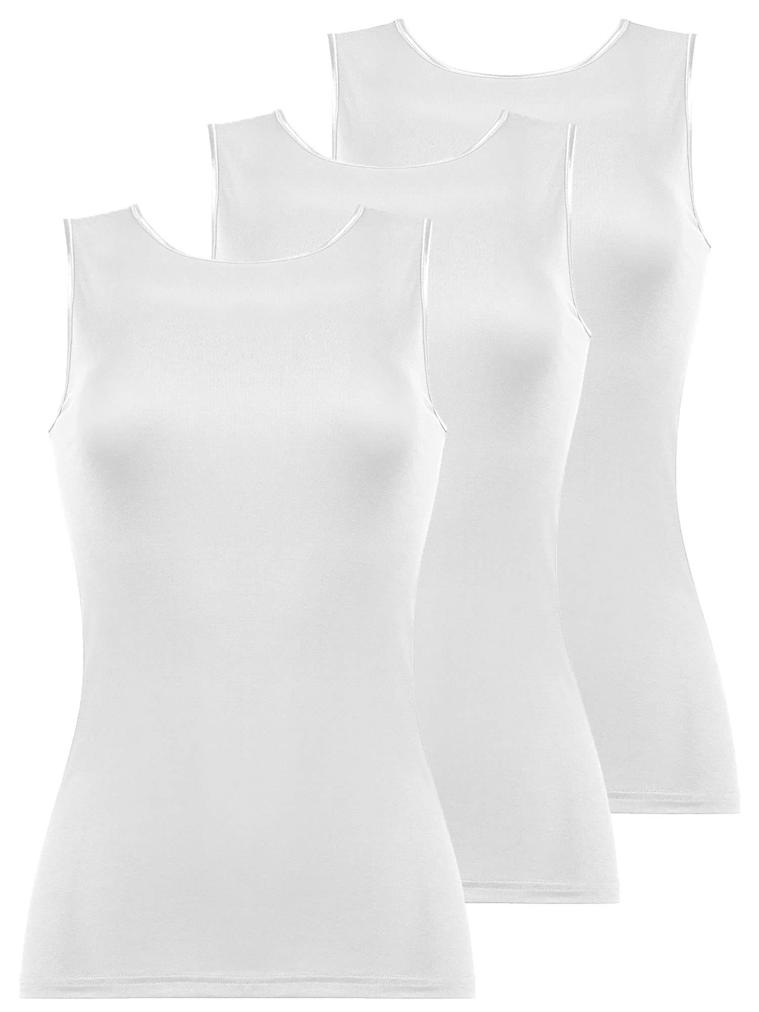 Nina Von C. Achselhemd "3er Pack Damen Shirt ohne Arm Fine Cotton"