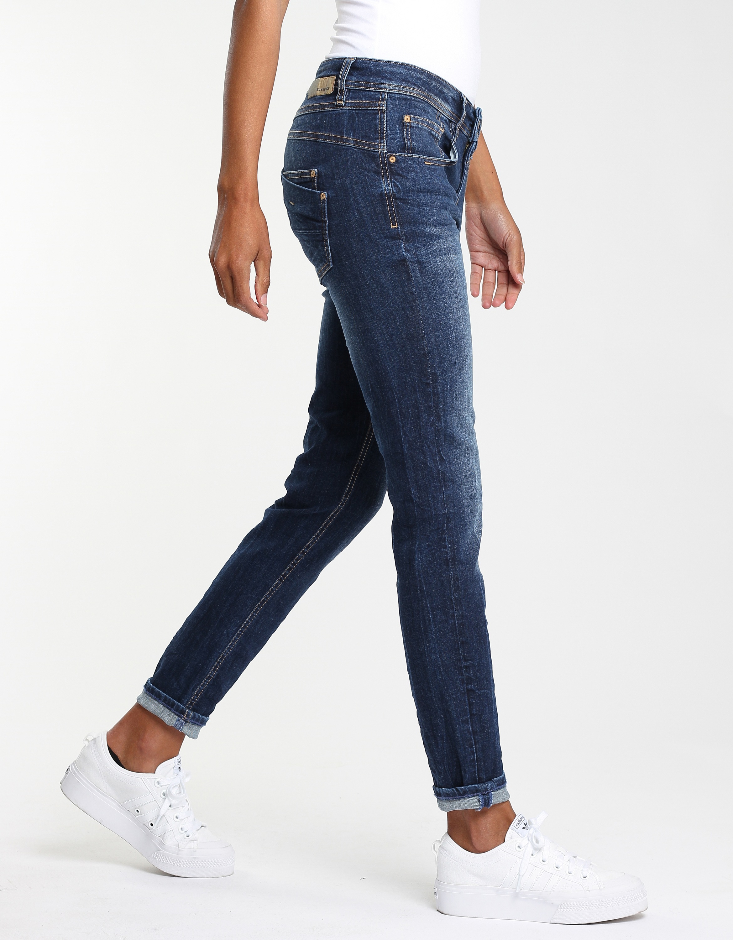 Relax-fit-Jeans GANG "GANG Jeans Relaxed Fit 94AMELIE", Damen, Gr. 28, blau (denim blau), Denim/Jeans, 99% Baumwolle, 1% Elasthan, Jeans 6