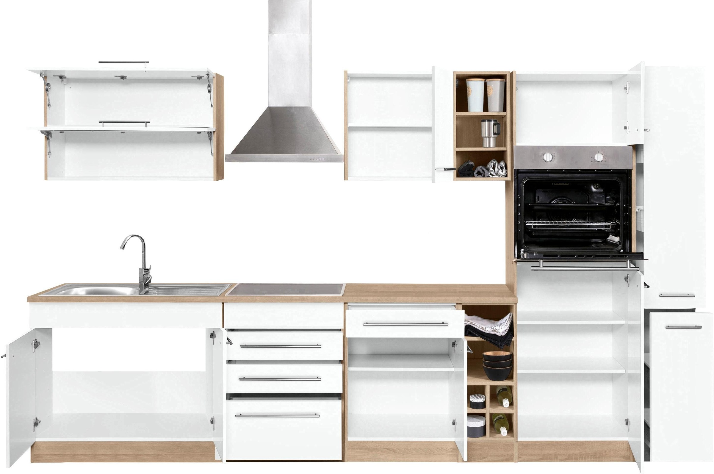 KOCHSTATION Küchenzeile »KS-Eton«, mit E-Geräten, Breite 330 cm