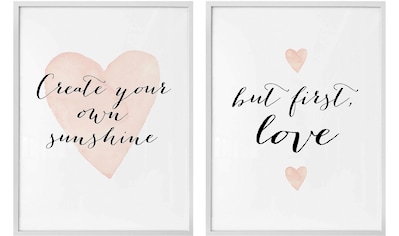 Poster »Confetti and Cream Love is everything«, (Set, 2 St.)