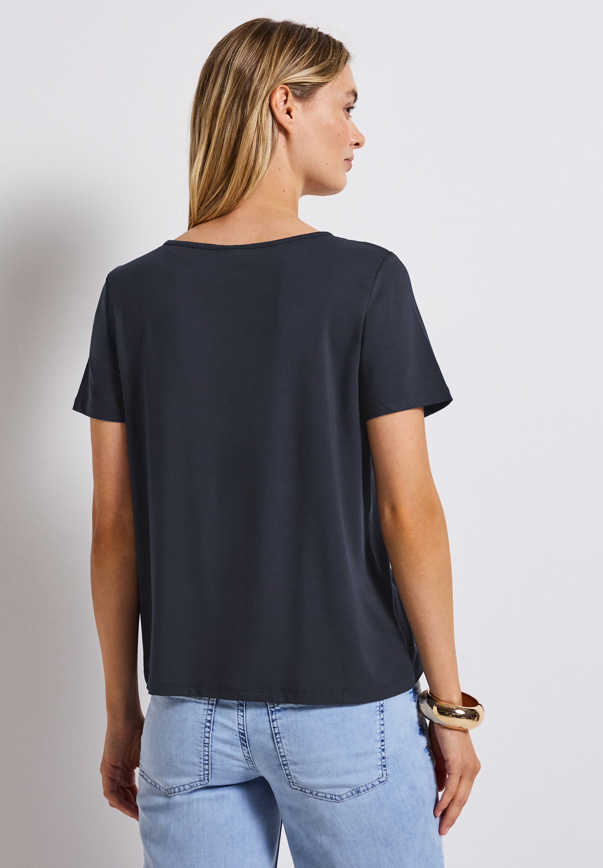 STREET ONE T-Shirt, aus elastischem Materialmix günstig online kaufen