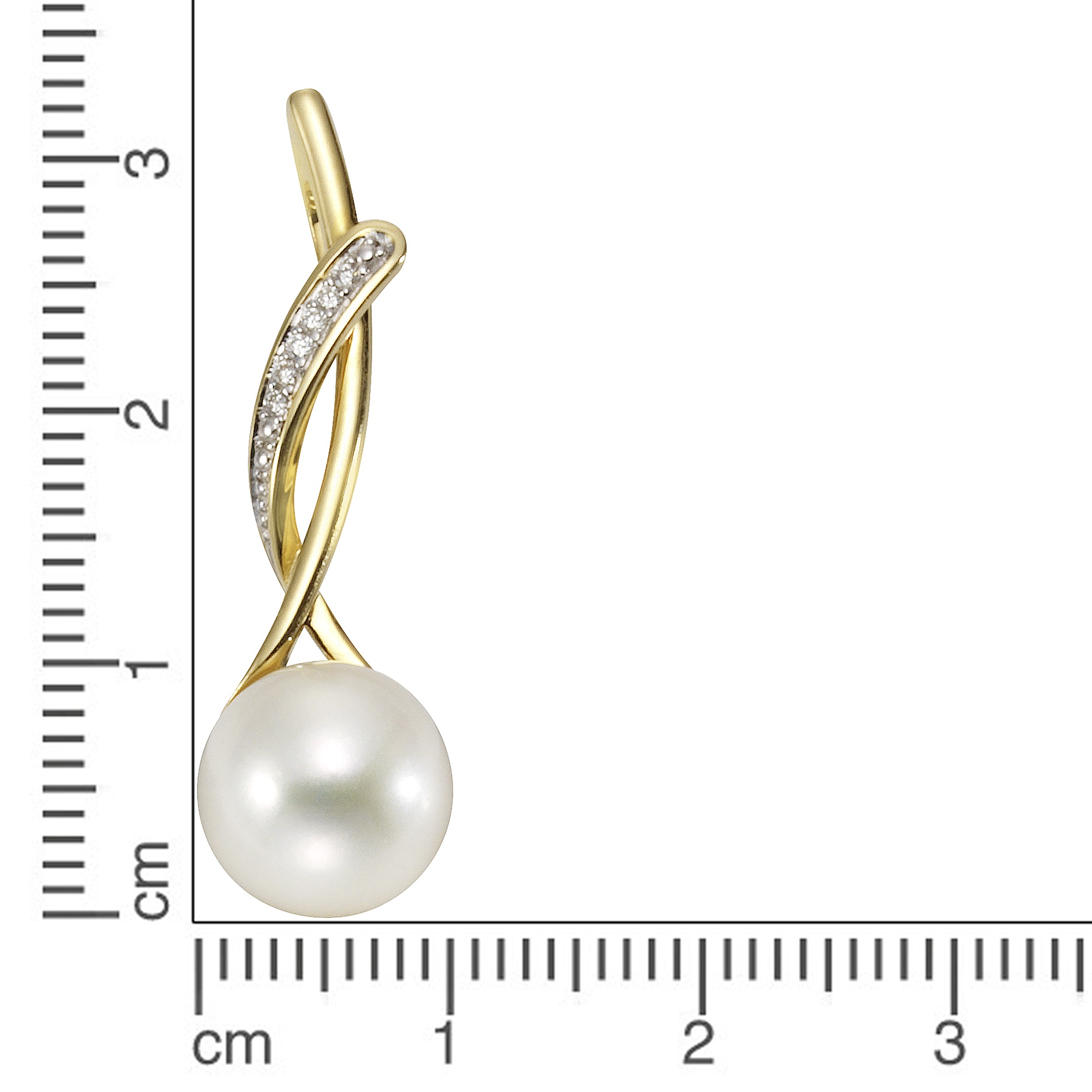Orolino Kettenanhänger »585 Gold Perle 9,5-10mm + Brillanten 0,03ct.«