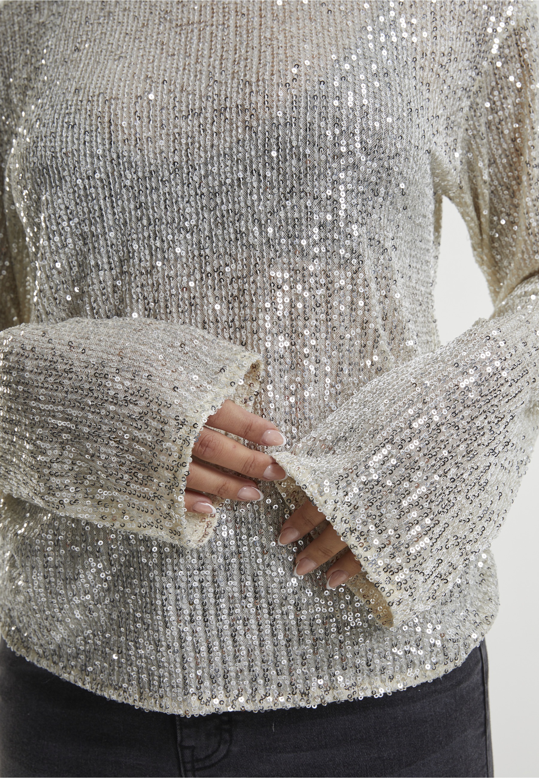 URBAN CLASSICS Longsleeve »Urban Classics Ladies Sequins Longsleeve« 1 Stk.