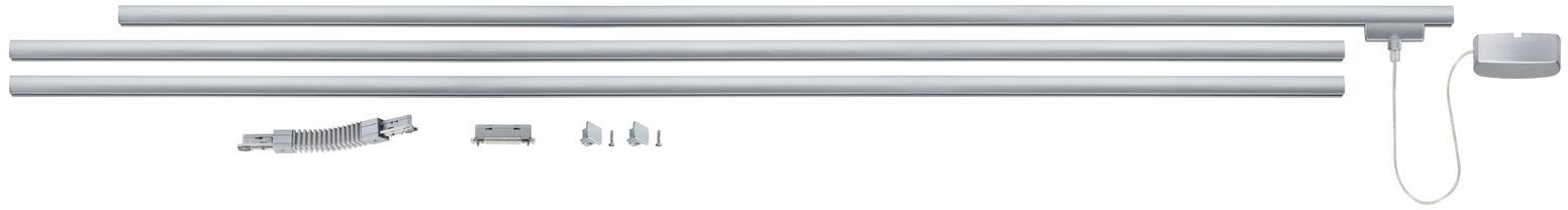 PAULMANN Schienensystem-Schienen "URail Basissystem 3m 230V Chrom matt 230V Chrom matt", L:0,31cm, grau, Stromschienensysteme