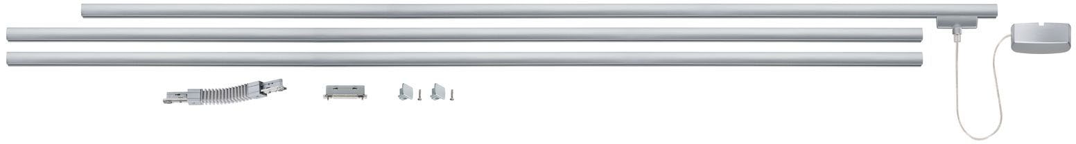PAULMANN Schienensystem-Sets "URail Basissystem 3m 230V Chrom matt 230V Chrom matt", L:0,31cm, grau, Stromschienensysteme