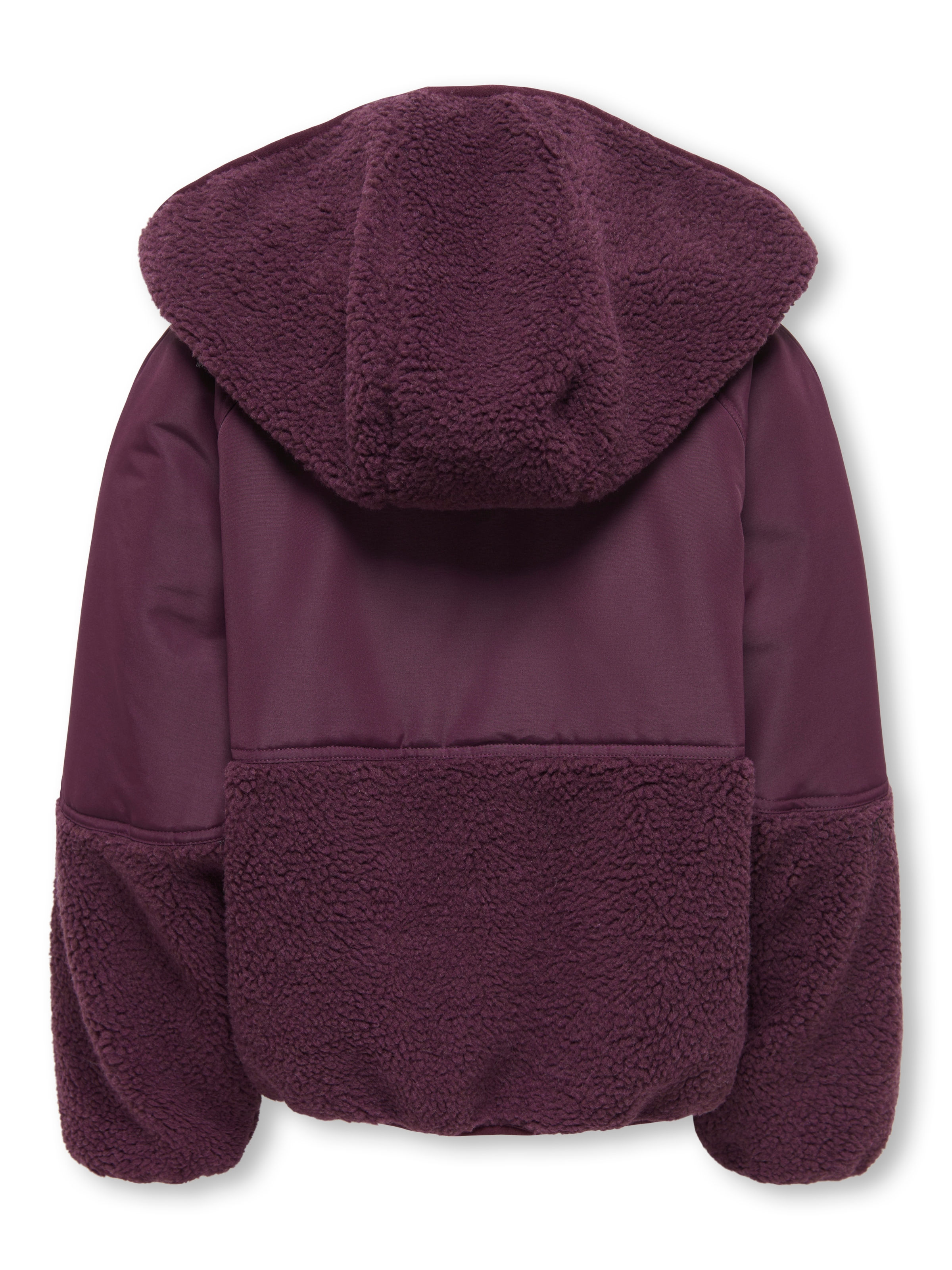 KIDS ONLY Kapuzenplüschjacke »KOGNOMI TEDDY MIX JACKET VD OTW« mit Kapuze im tollen Materialmix mit Plüsch