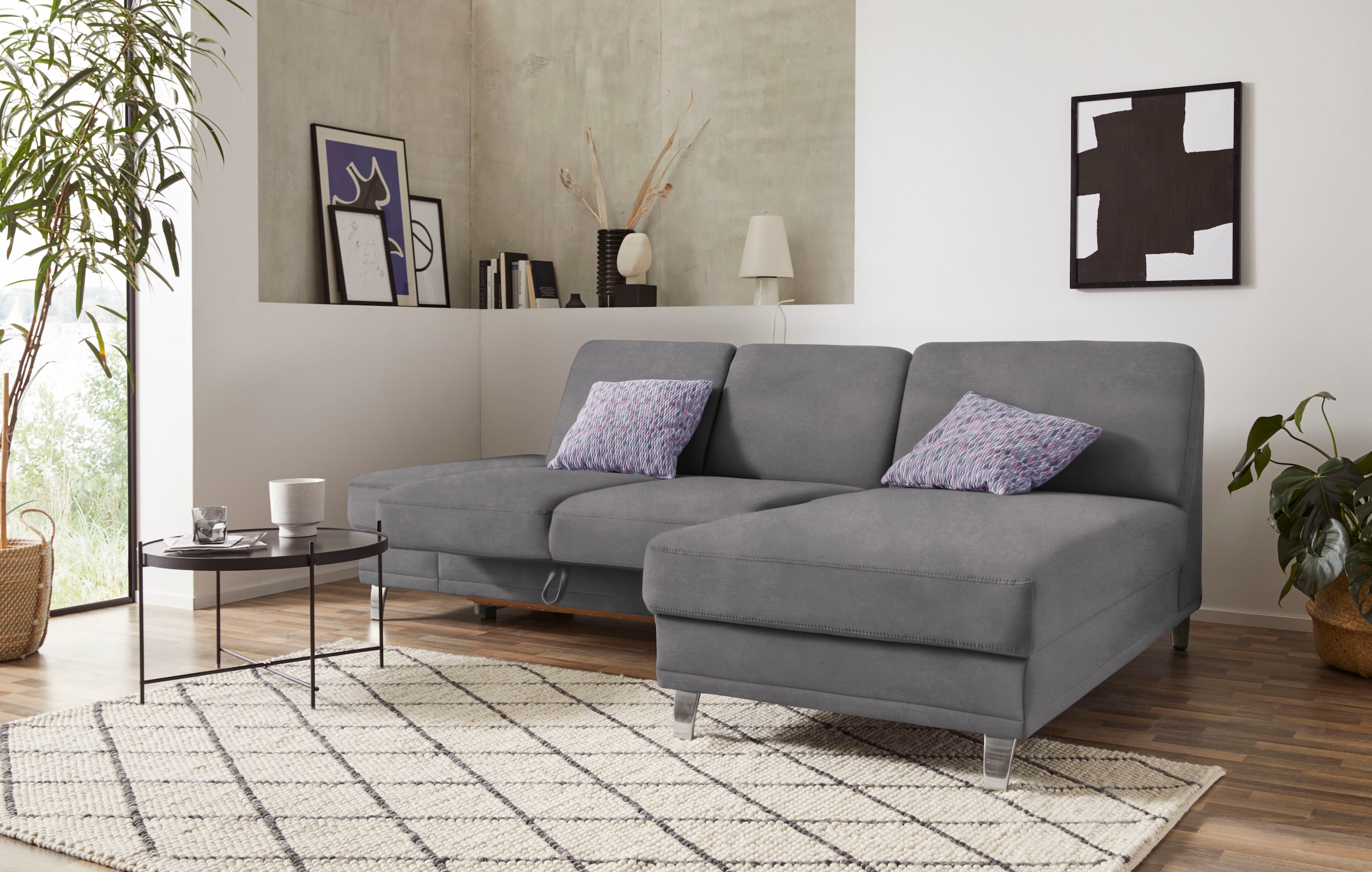 sit&more Ecksofa "Clio L-Form" optional Schlaffunktion oder Vorziehsitz und Bettkasten, Federkern