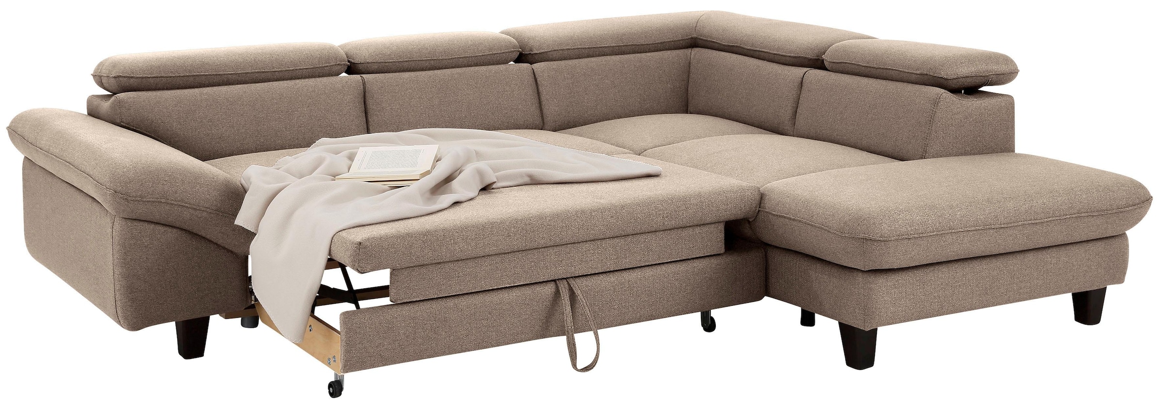 Home affaire Ecksofa »Pilot L-Form«, mit Kopfteilverstellung, wahlweise mit Bettfunktion & Bettkasten