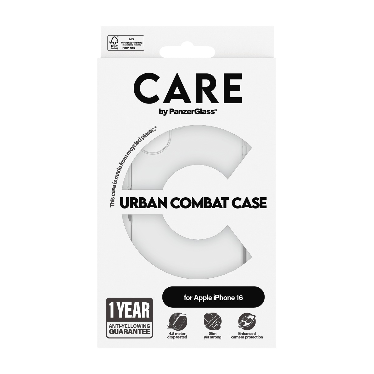 CARE by PanzerGlass Handyhülle »Urban Combat Case für Apple iPhone 16« Backcover, Schutzhülle, Handyschutzhülle, Case, Schutzcase, stoßfest