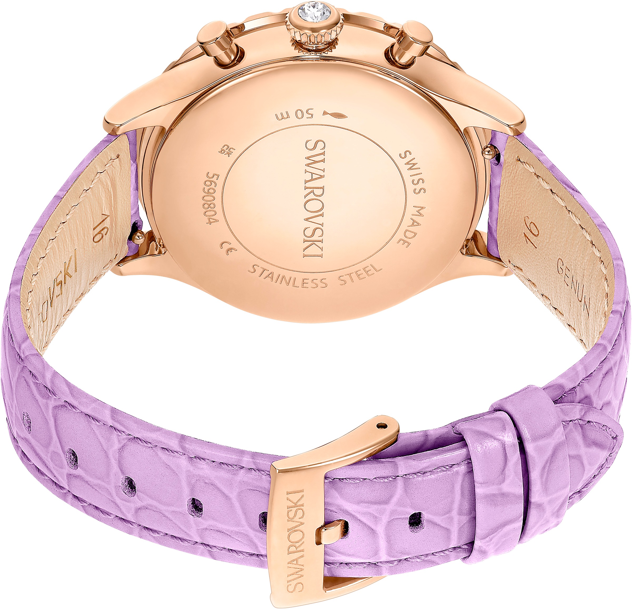 Swarovski Chronograph »OCTEA CHRONO«, Quarzuhr, Armbanduhr, Damenuhr, Swiss Made, Lederarmband, analog