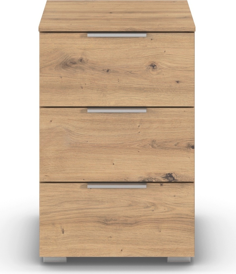 rauch Nachtkommode »Nachttisch Nachtkonsole CORTONA mit Dekor-Front« Breite 40 cm inkl. Soft-Close-Funktion,  mit 3 geräumigen Schubladen, Kantengriff aus Metall MADE IN GERMANY