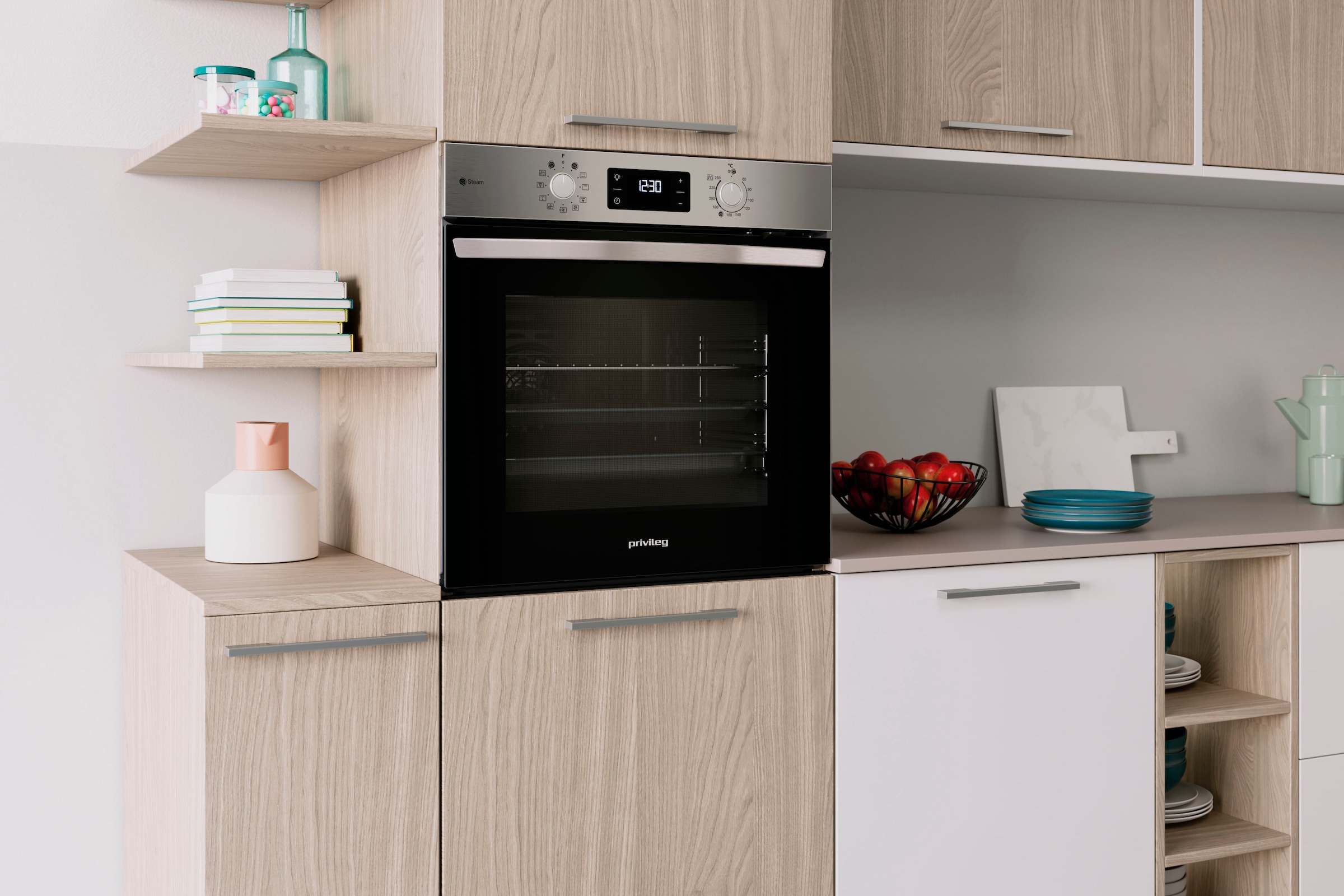 Privileg Einbaubackofen  »PBA2S85HU1«, mit Teilauszug, Hydrolyse