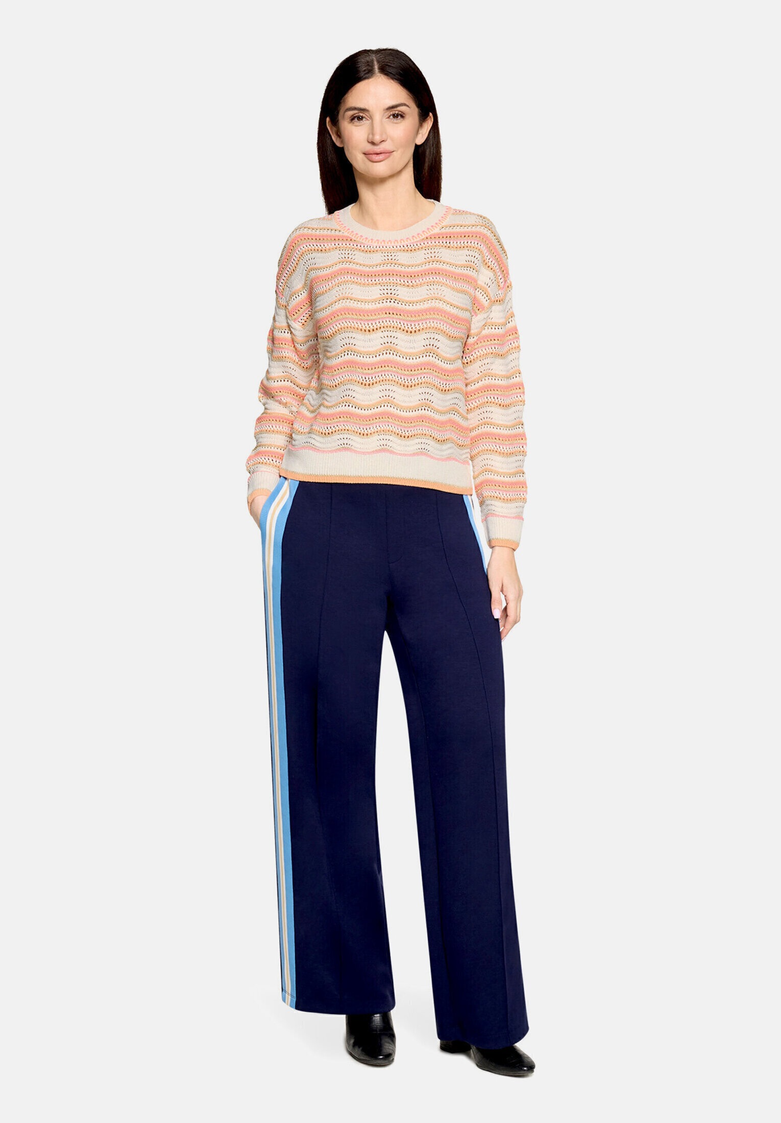 Cartoon Strickpullover "Damen mit Rundhalsausschnitt" 1 tlg.