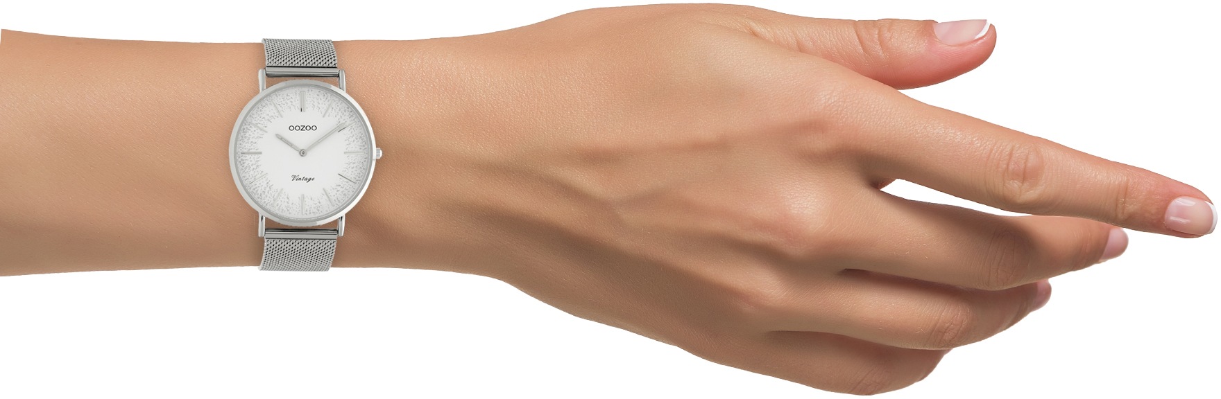 OOZOO Quarzuhr, Armbanduhr, Damenuhr, Edelstahlarmband