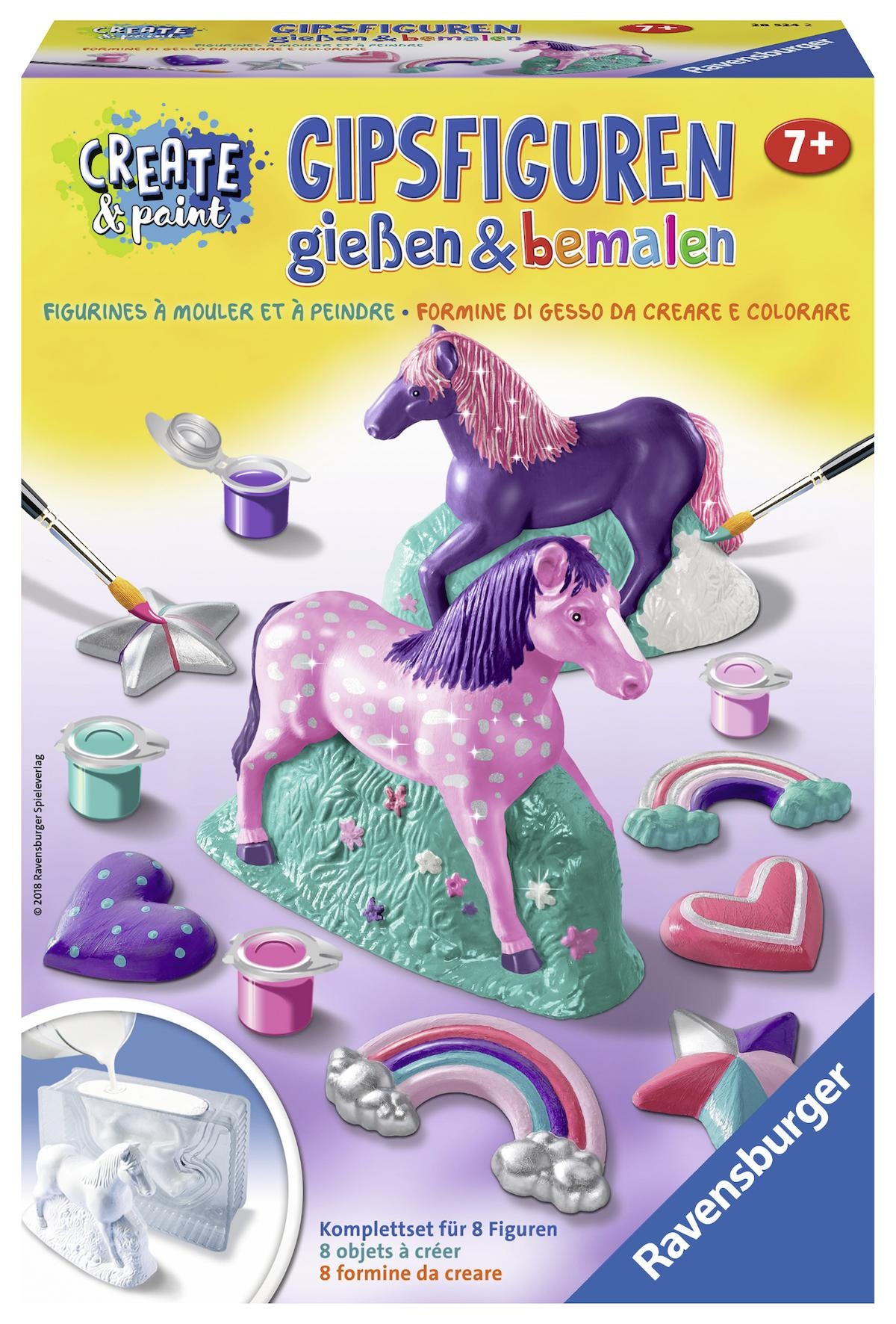 Ravensburger Kreativset »Create & Paint, Fantasy Horse«, (Set), Mit 3D und 2D Gießform; Made in Europe; FSC® - schützt Wald - weltweit