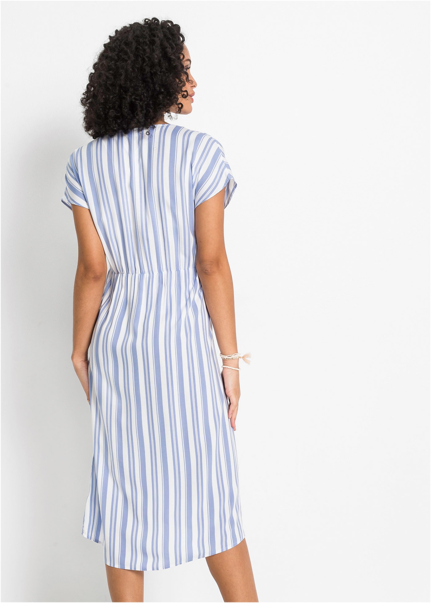 bonprix Midikleid für warme Tage, aus Viskose, ausgestellte Passform günstig online kaufen