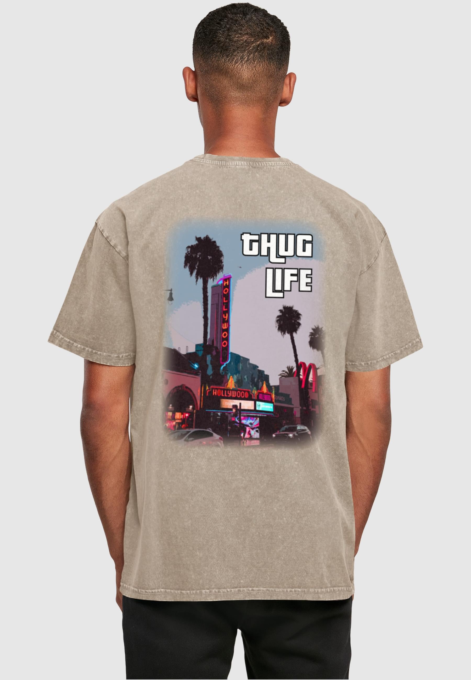 Merchcode T-Shirt »Merchcode Herren Grand Thug Life Acid Washed Heavy Oversize Tee«, (1 tlg.)