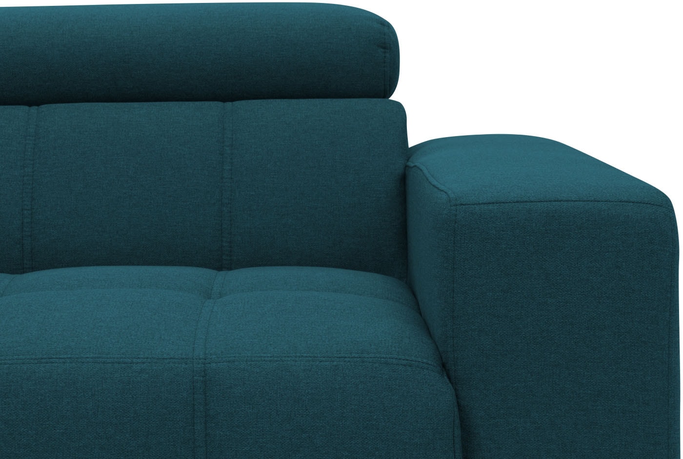 DOMO collection Ecksofa »Trento L-Form, mit Kufenfuß oder Einzelfuß«, wahlweise mit Kopfteilverstellung, Recamiere links/rechts bestellbar