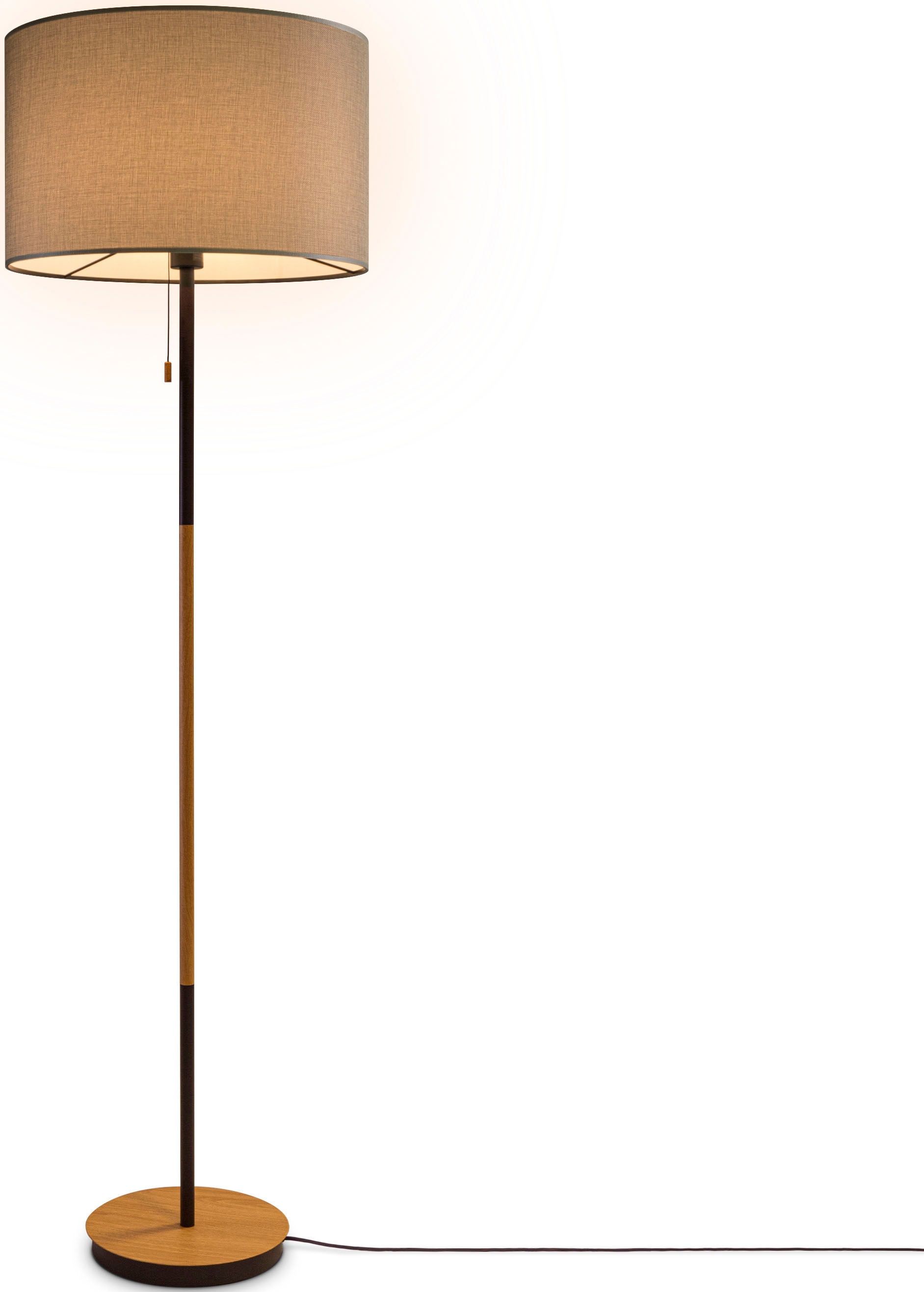 Stehlampe »EKO UNI CANVAS Wohnzimmer COLOR«, | BAUR Skandi Stoffschirm E27 Einfarbig Paco Standleuchte Stofflampe Home