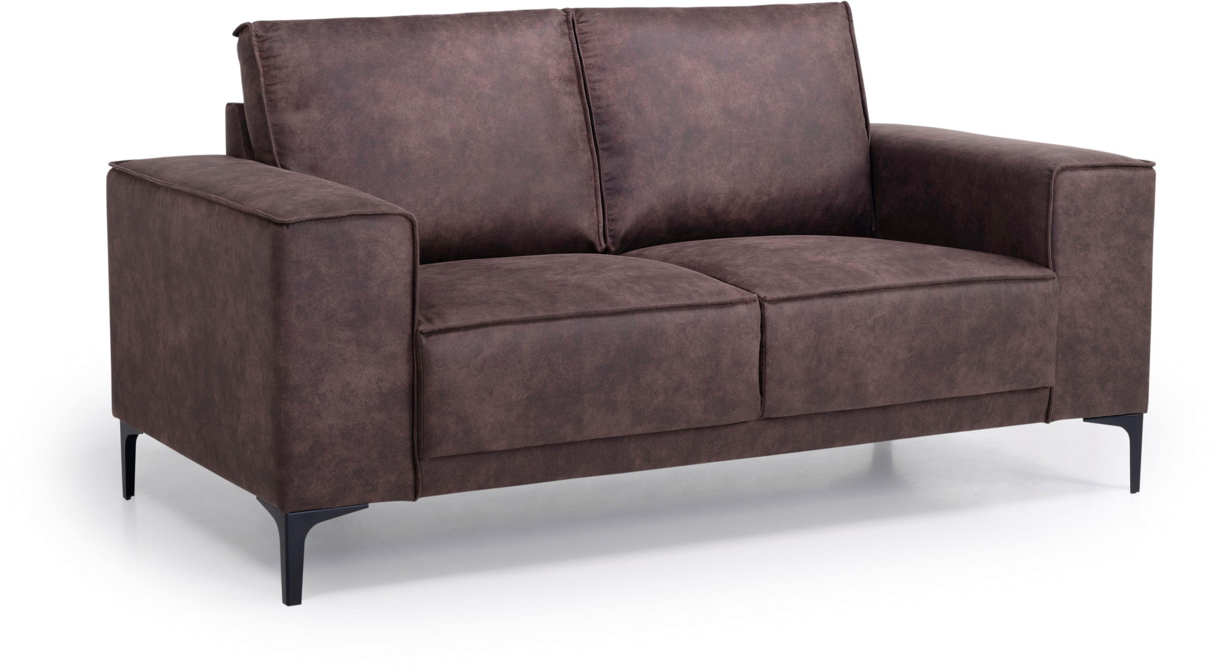 Places of Style 2-Sitzer »Kompaktsofa Oland, Struktur, Flachgewebe, Luxus-Microfaser, Boucle«, 164 cm, Wellenunterfederung, Skandi-Design, Metallfüße