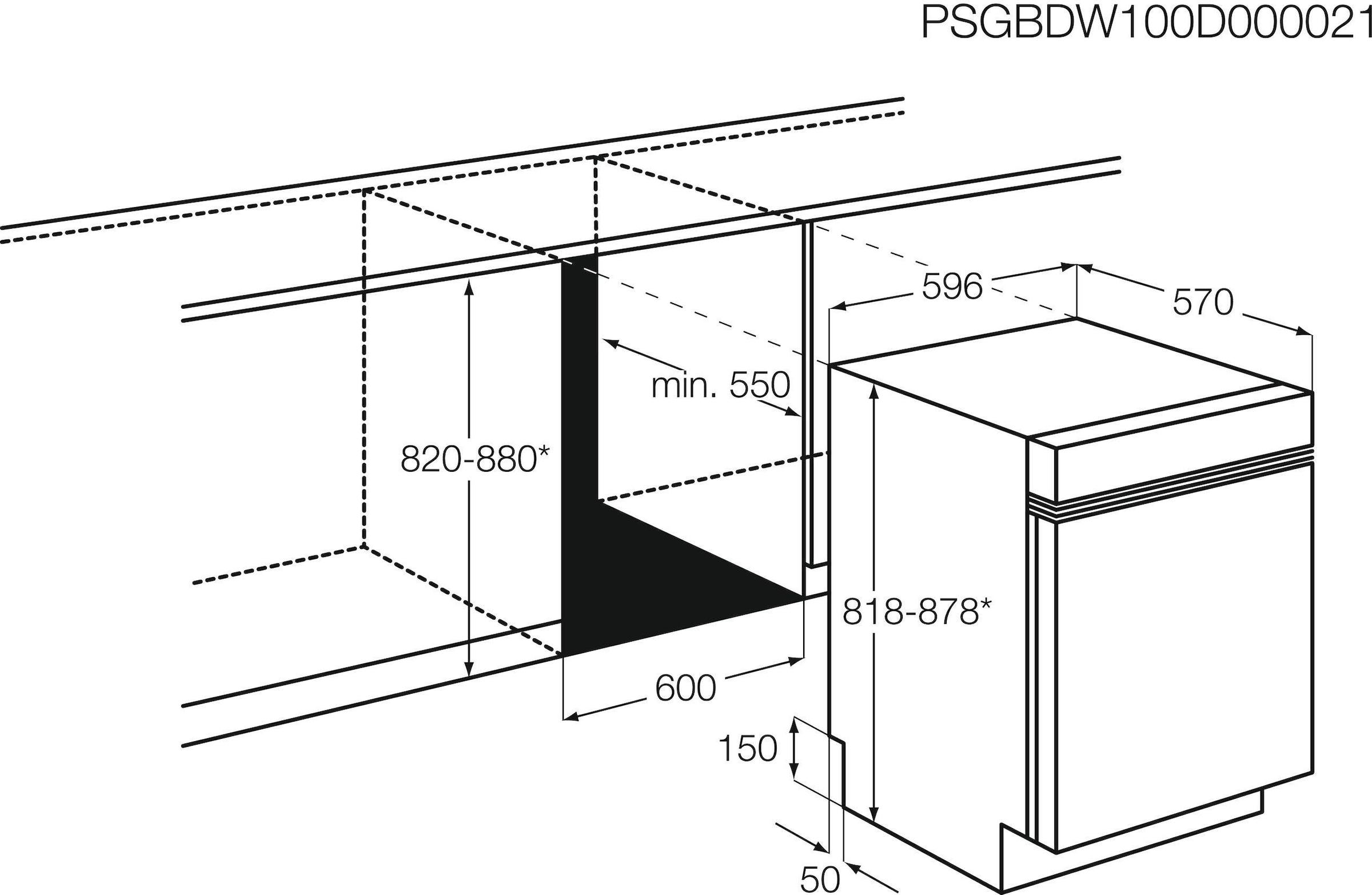 AEG Unterbaugeschirrspüler »FUE53610ZM«, FUE53610ZM, 13 Maßgedecke, mit AirDry - Technologie