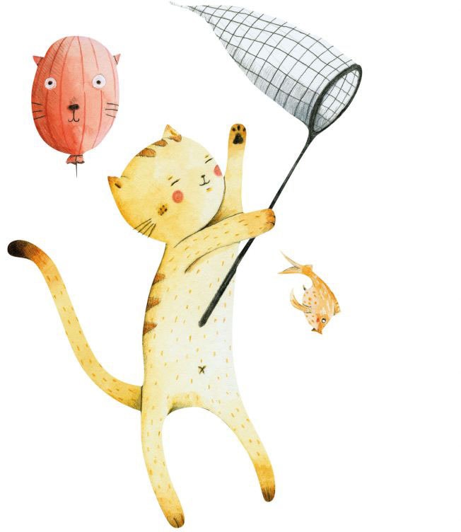 Wall-Art Wandtattoo »Bunte Tierwelt Katze mit Ballon«, (1 St.) bestellen |  BAUR