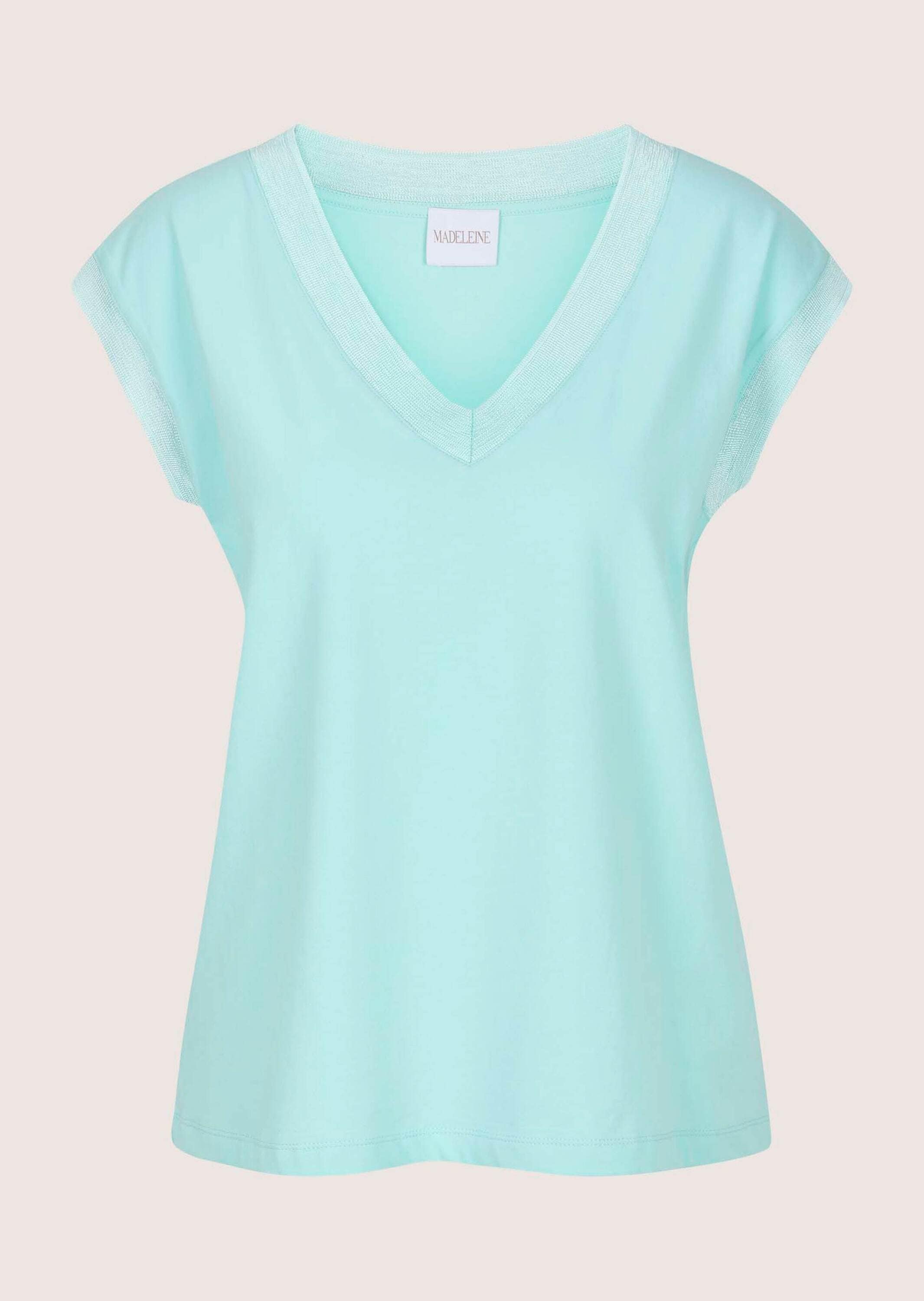 MADELEINE »Jerseyshirt Sommershirt mit Rippenbändern« Breites Rippenband