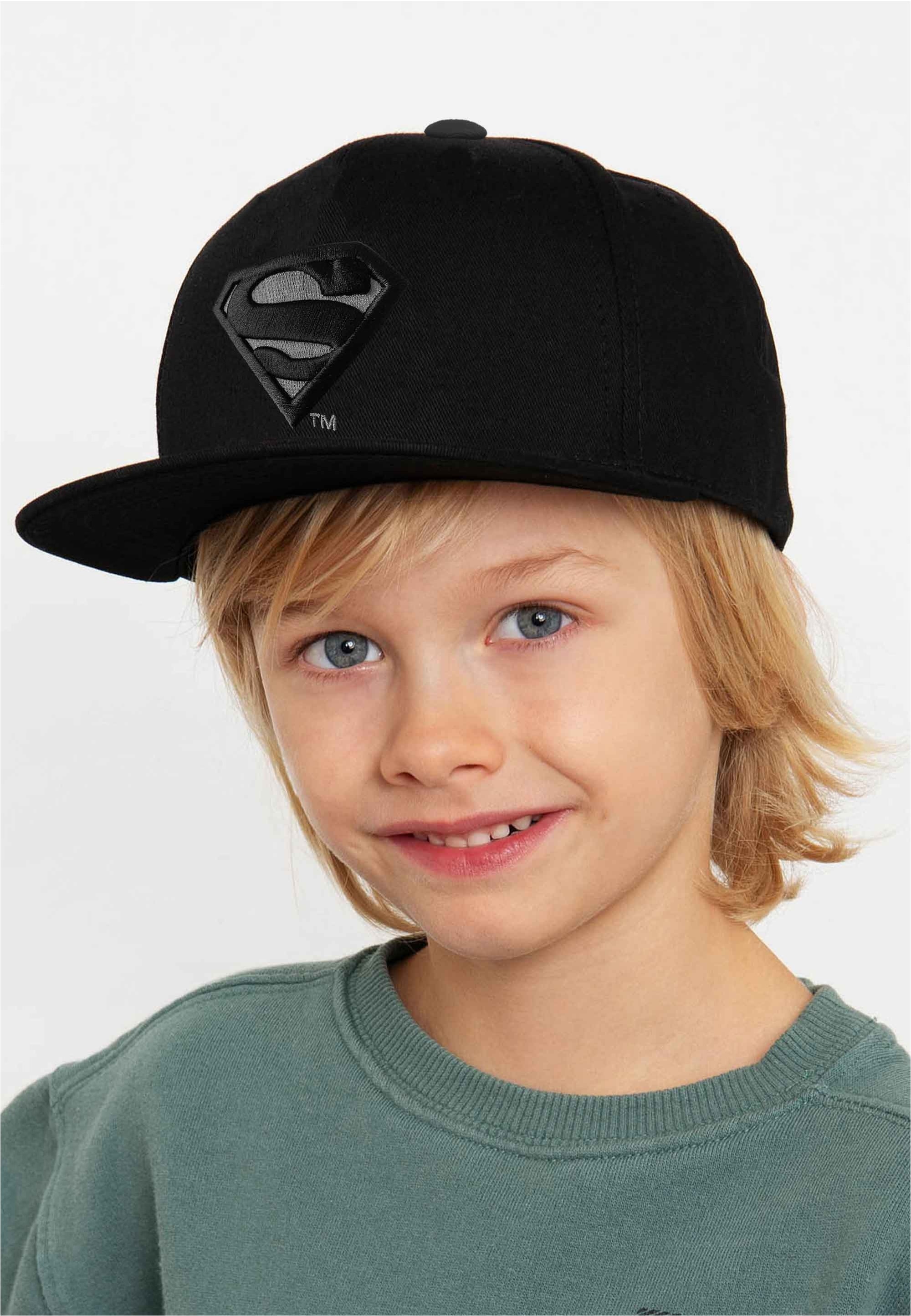 LOGOSHIRT Baseball Cap »DC Superman Logo Schwarz« mit 3D-Relief-Effekt-Stickerei