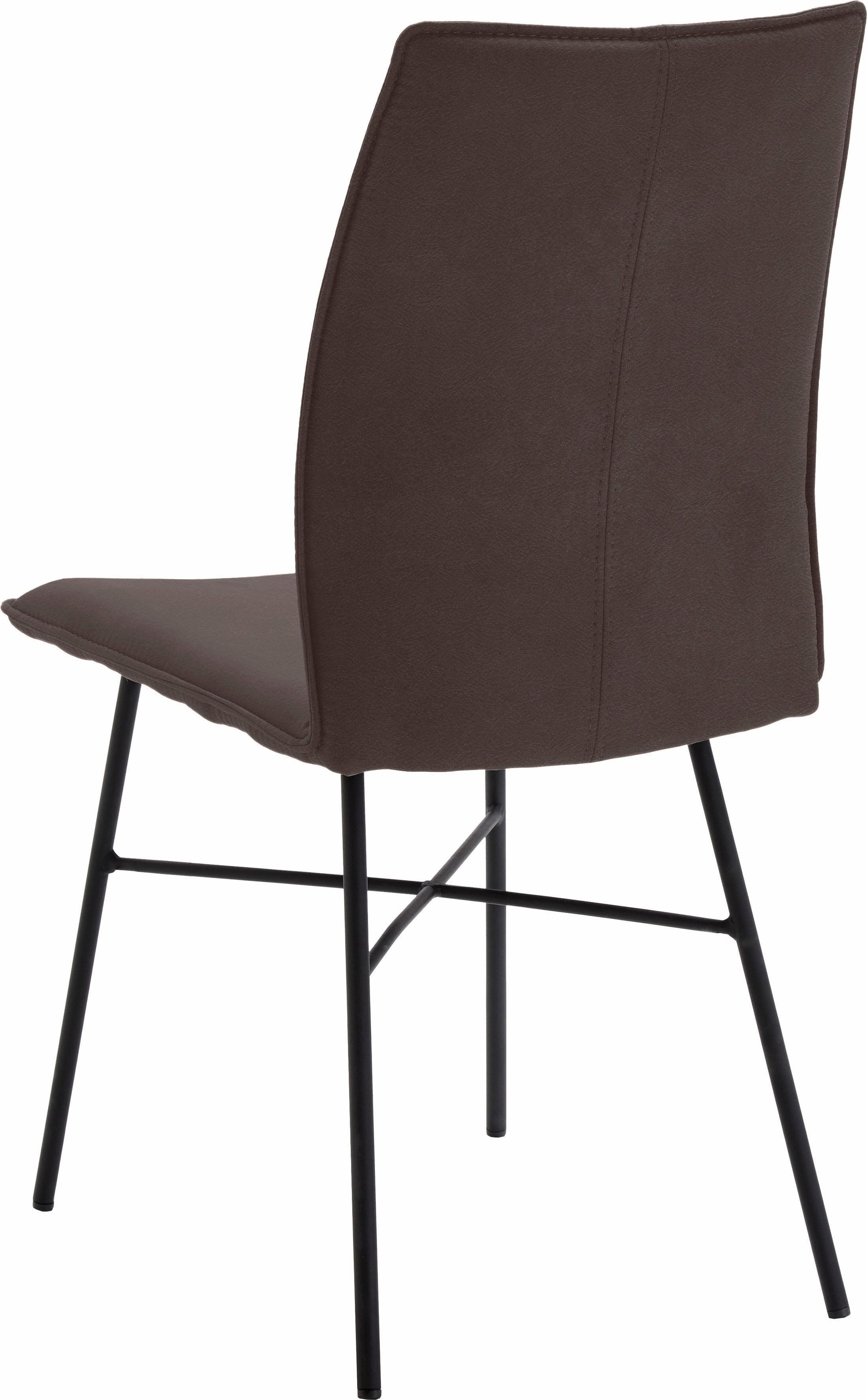 NIEHOFF SITZMÖBEL 4-Fußstuhl »Capri«, (Set), 2 St., Leder PRISMA, Bezug in Microfaser oder Leder, Stativgestell aus Eisen
