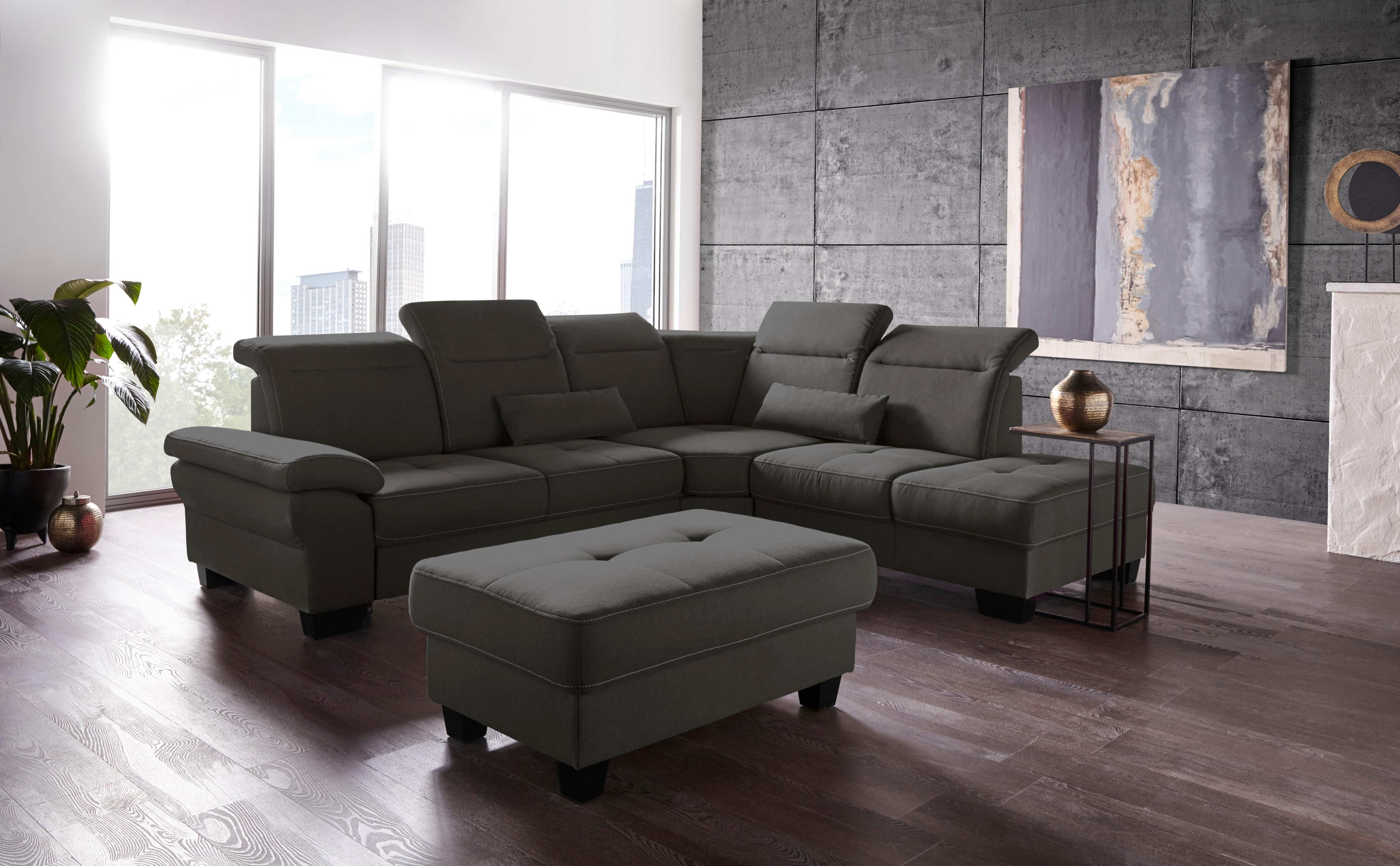 OTTO home Ecksofa "Cornwall L-Form" mit Sitztiefenverstellung, Schlaffunktion & Kopfteilverstellung