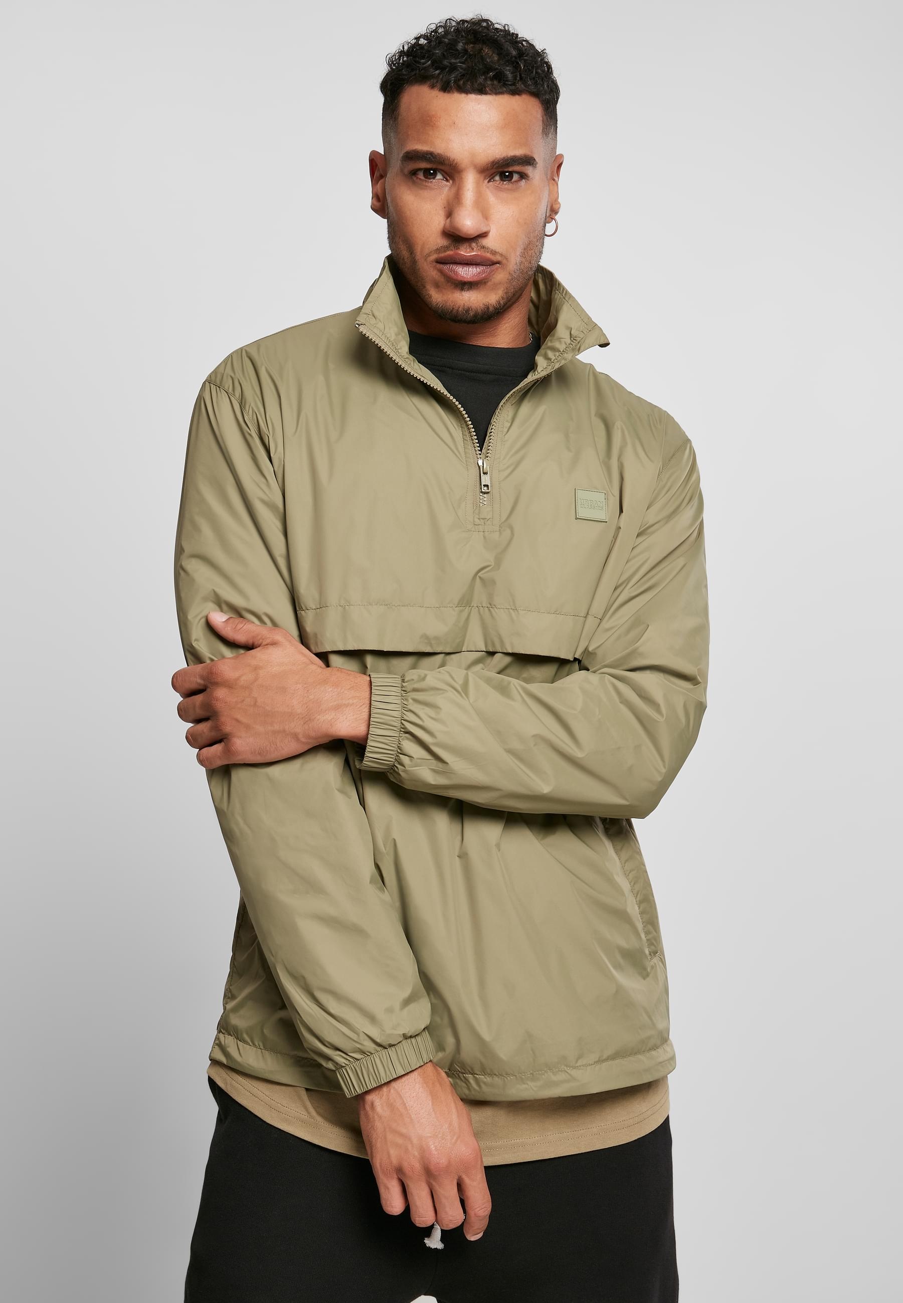 URBAN CLASSICS Allwetterjacke »Urban Classics Herren Stand Up Collar Pull Over Jacket«, (1 St.), ohne Kapuze