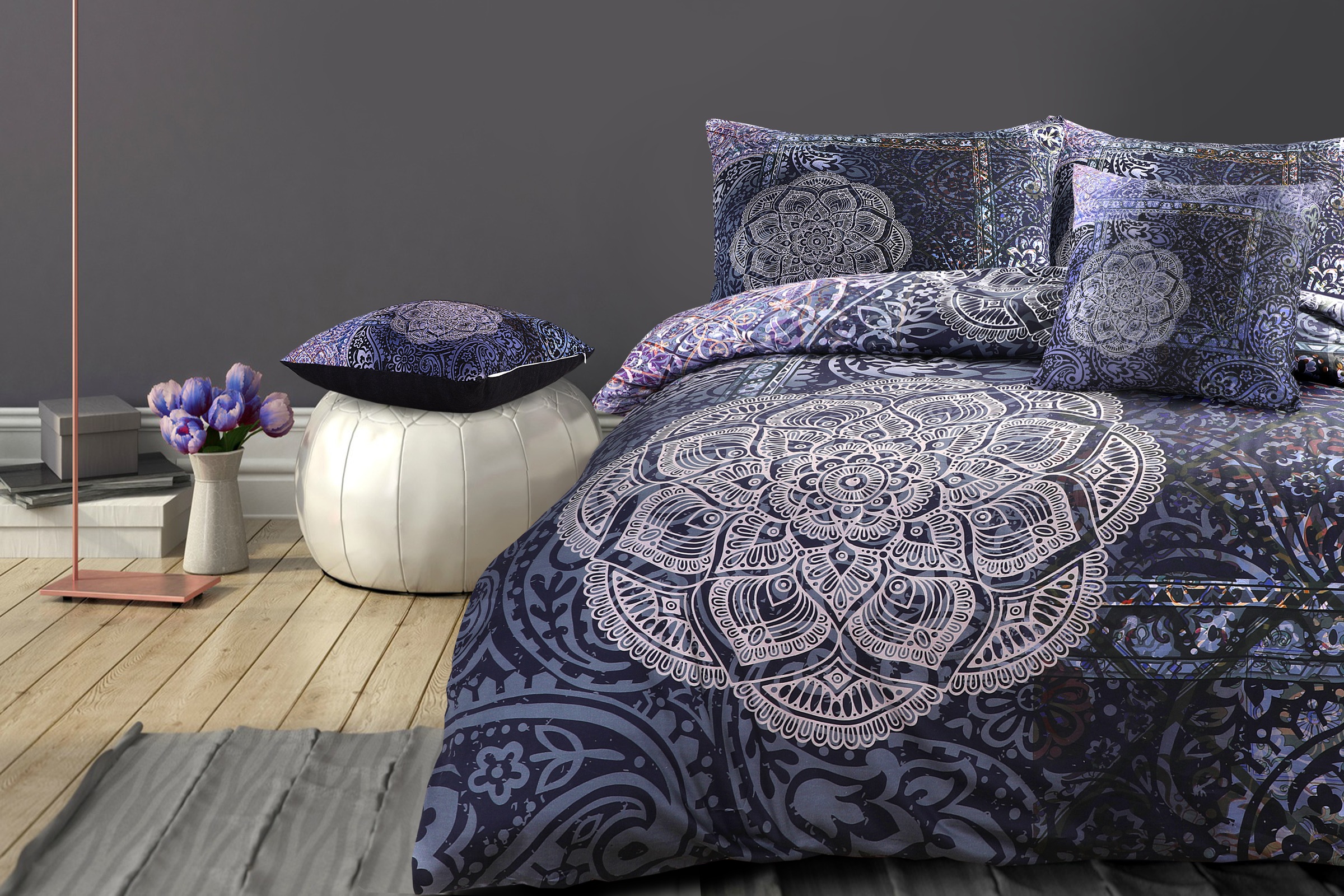 Kenda Sand Fellkissen "Dekokissen Medley 125 Multi / Blau 45cm x 45cm" mode günstig online kaufen