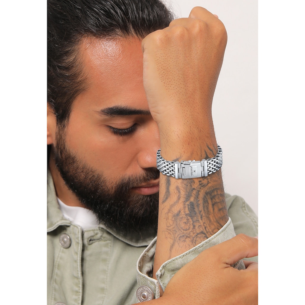 Kuzzoi Armband »Herren Breit Massiv Kastenverschluss 925 Silber«