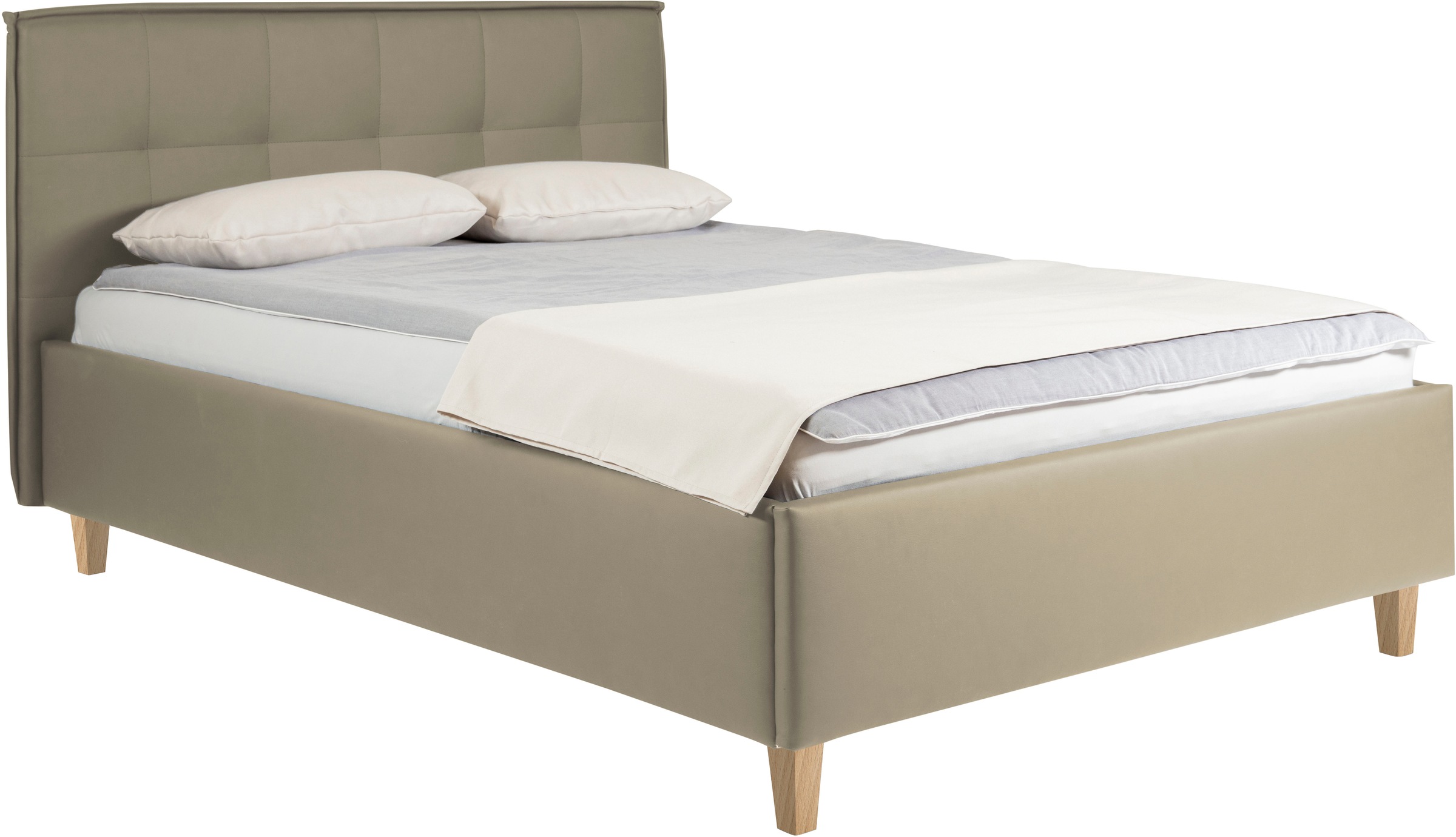 alina Polsterbett "Hakon" wahlweise mit Matratze und Lattenrost, Füße in Bu günstig online kaufen