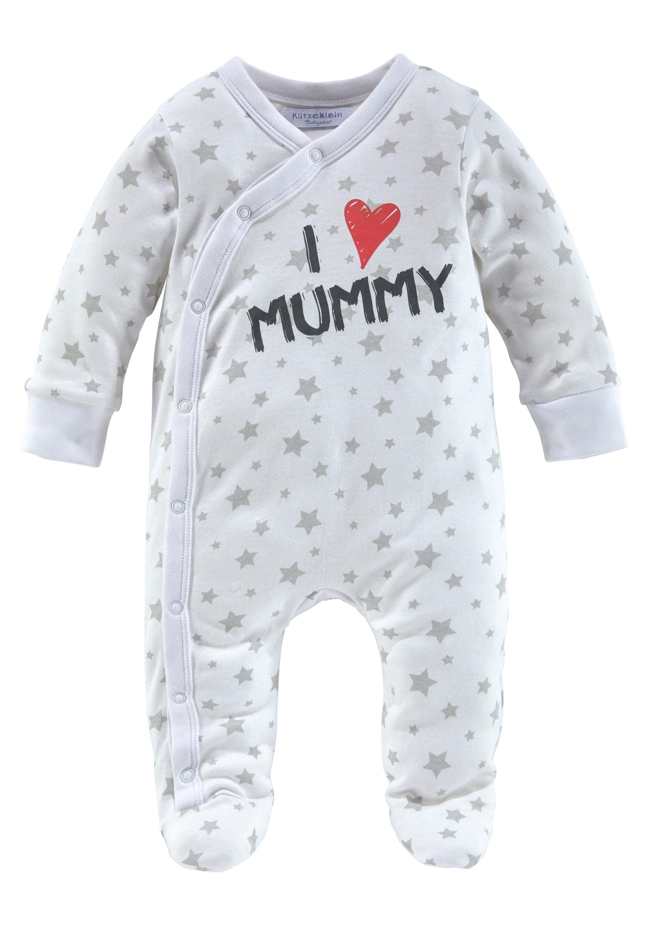 Thumbnail - KIDSWORLD Schlafoverall "2er Schlafoveralls: I love Mummy / I love Daddy" Packung, 2 Stk. tlg. aus Bio-Baumwolle, Baby-O...