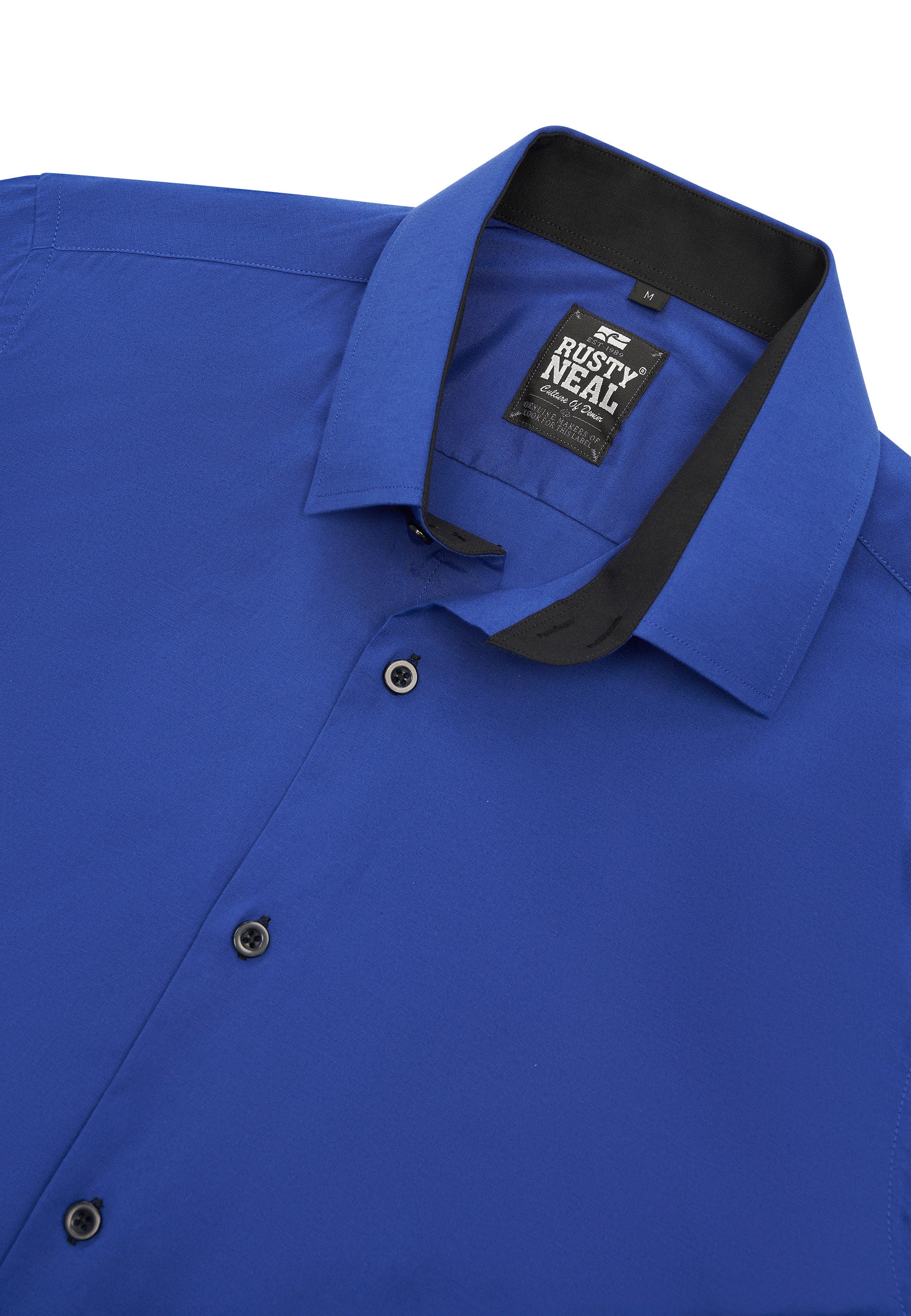 Rusty Neal Long Sleeve Shirt Blue/Black Size L 3
