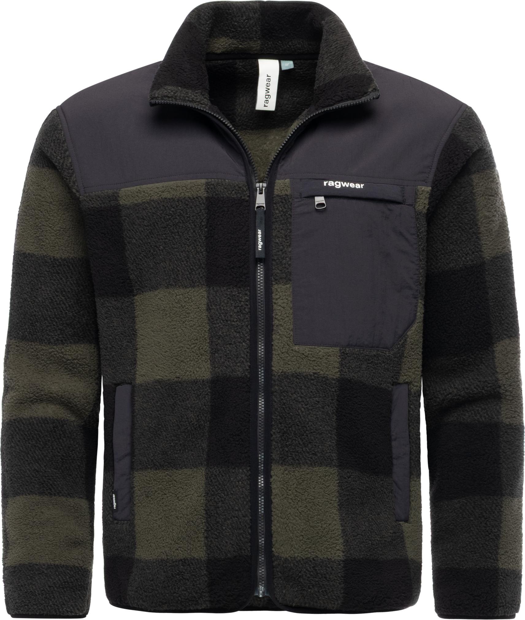 Ragwear Plüschjacke »Cherior« ohne Kapuze Kuschelig weiche Herren Fleecejacke
