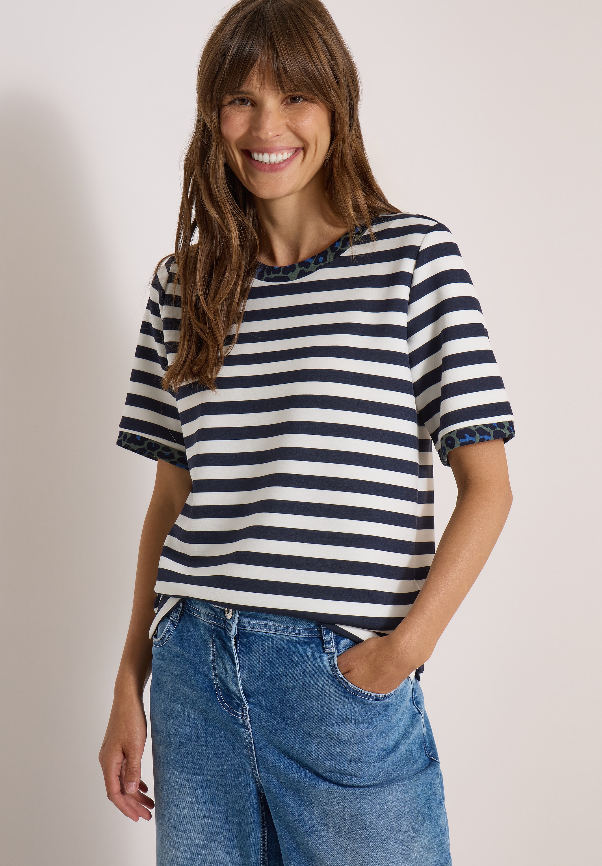 Cecil T-Shirt aus softem Materialmix