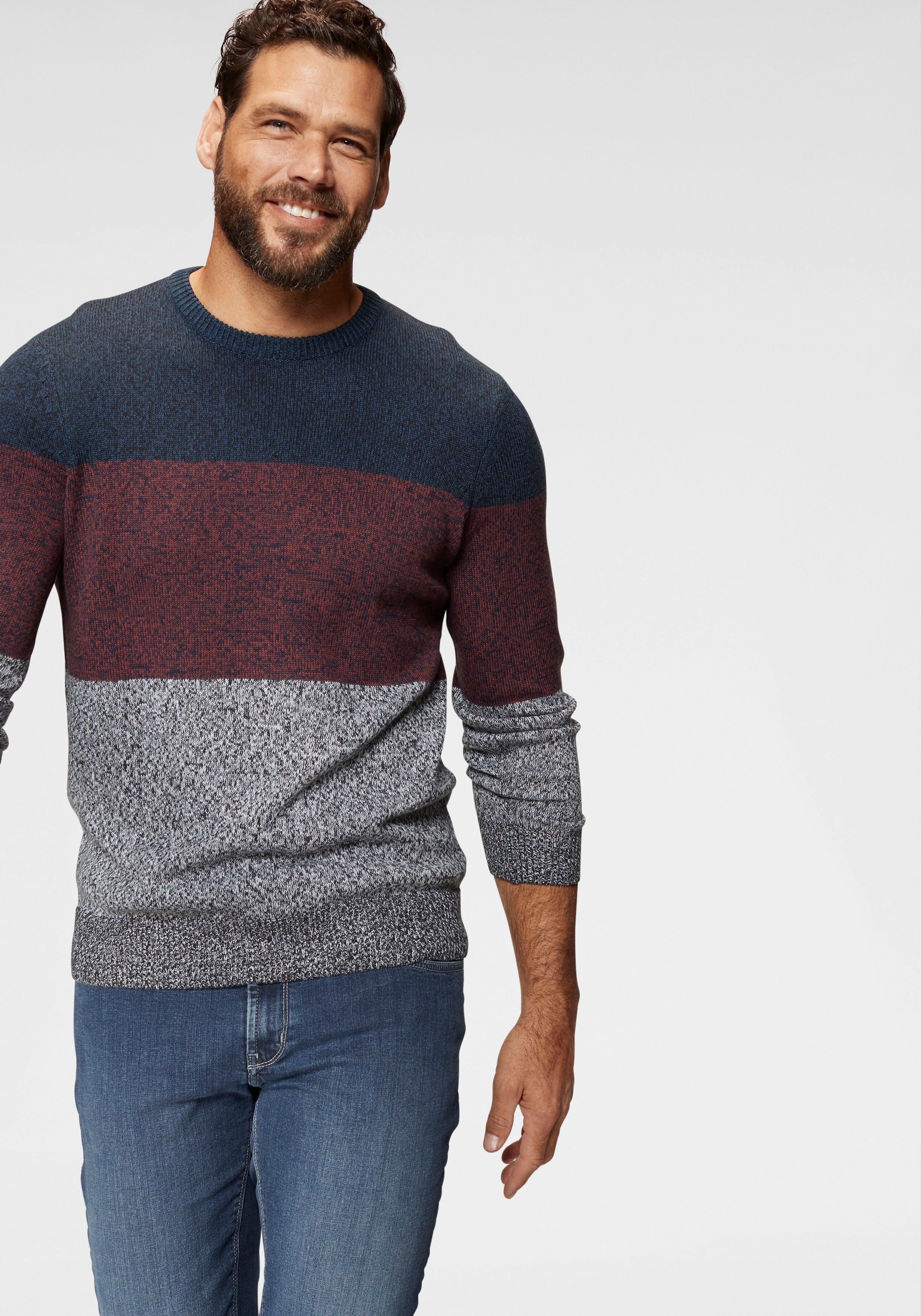 Mans World Rundhalspullover "Bis Größe 5 XL, in vielen Farben Preis- Leistungsbestseller" mehrfarbig, bequeme Paßform