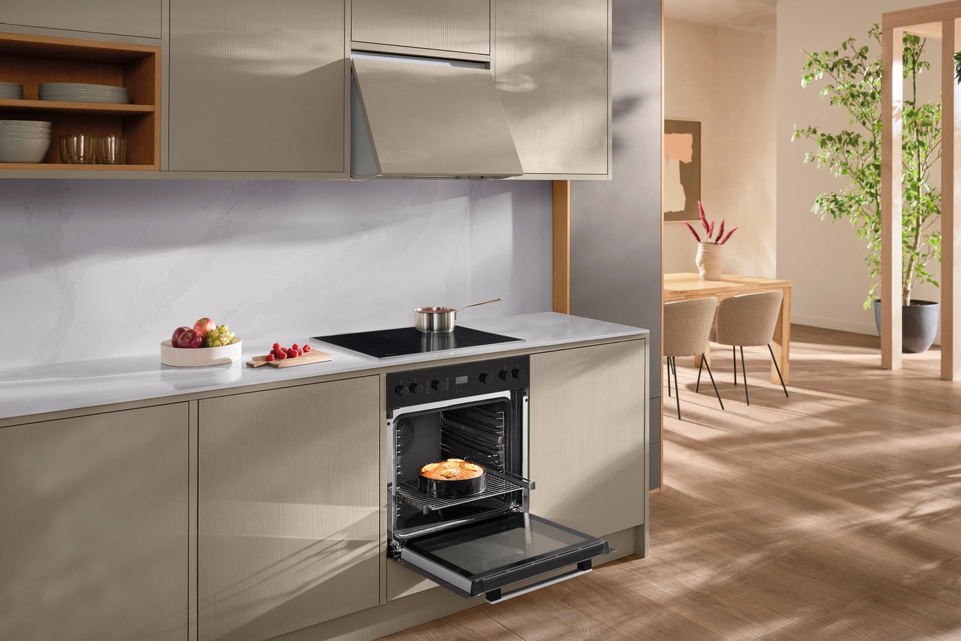 Miele Elektro-Herd-Set »H2459 E D OBSW + KM 6003 LPT«, mit Teleskopauszug nachrüstbar, PerfectClean Ausstattung, EasyControl Bedienung