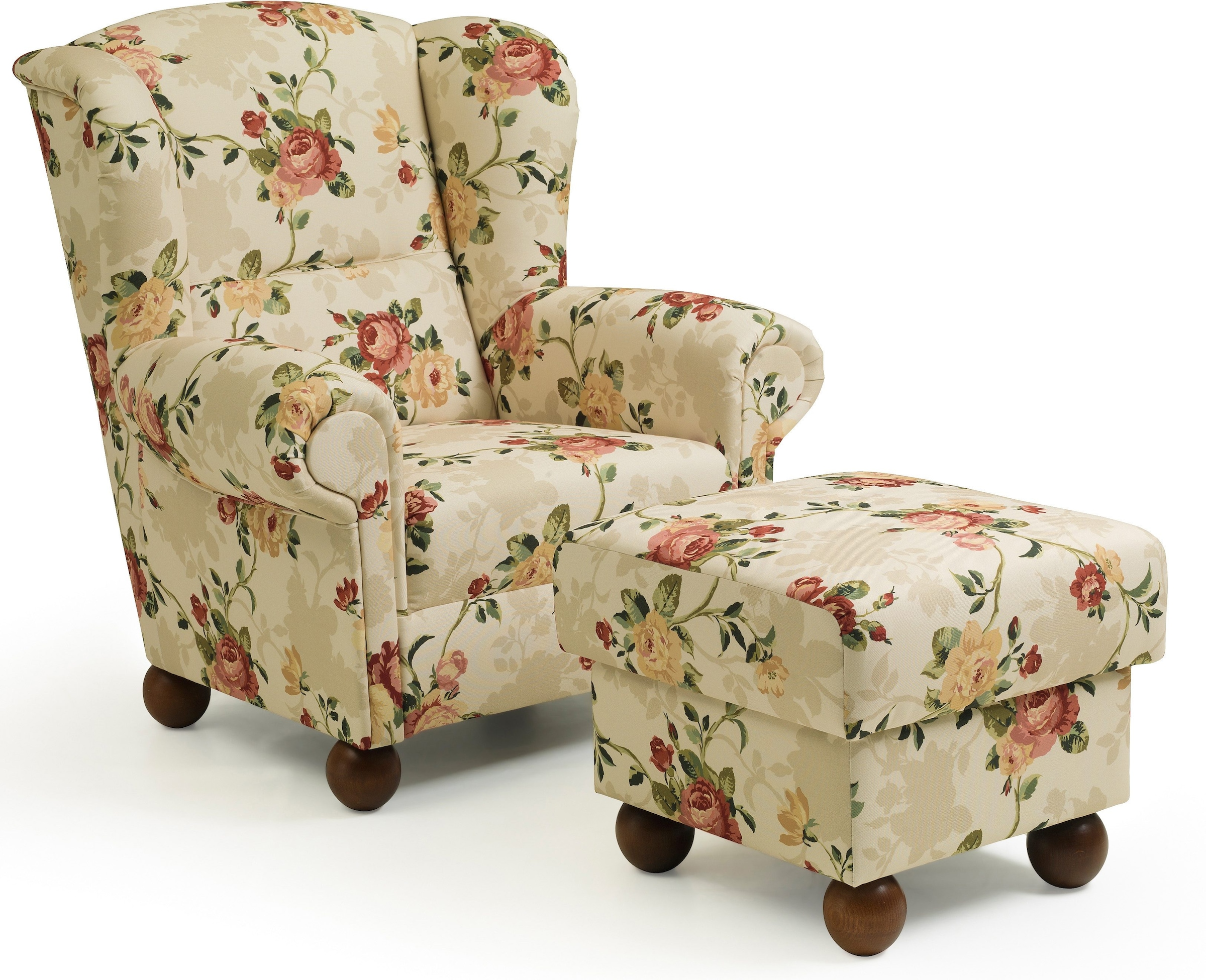 Max Winzer® Hocker »Malmö«, mit Holz-Kugelfüßen