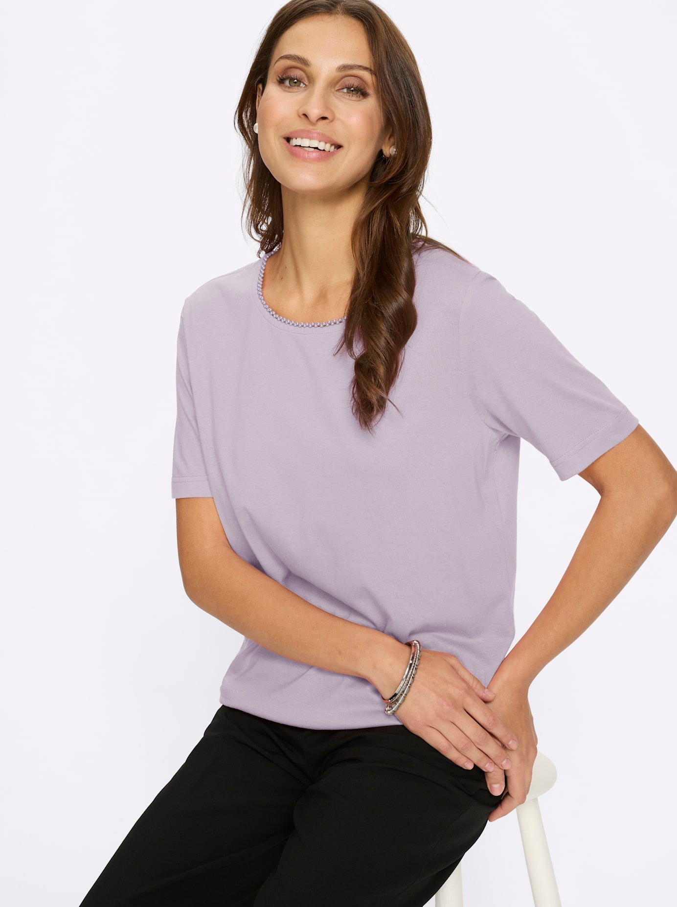 Lady Lilac Round Neck T-Shirt Size 44 5