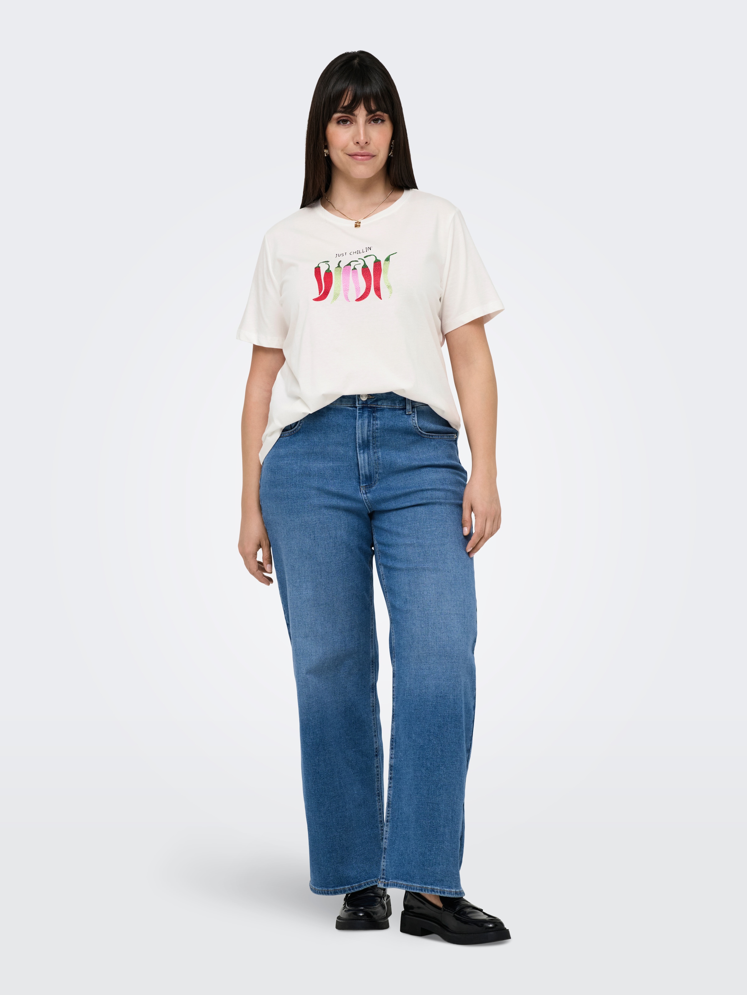 ONLY CARMAKOMA Kurzarmshirt »CARKITA LIFE SS FOOD JEANS TEE JRS«