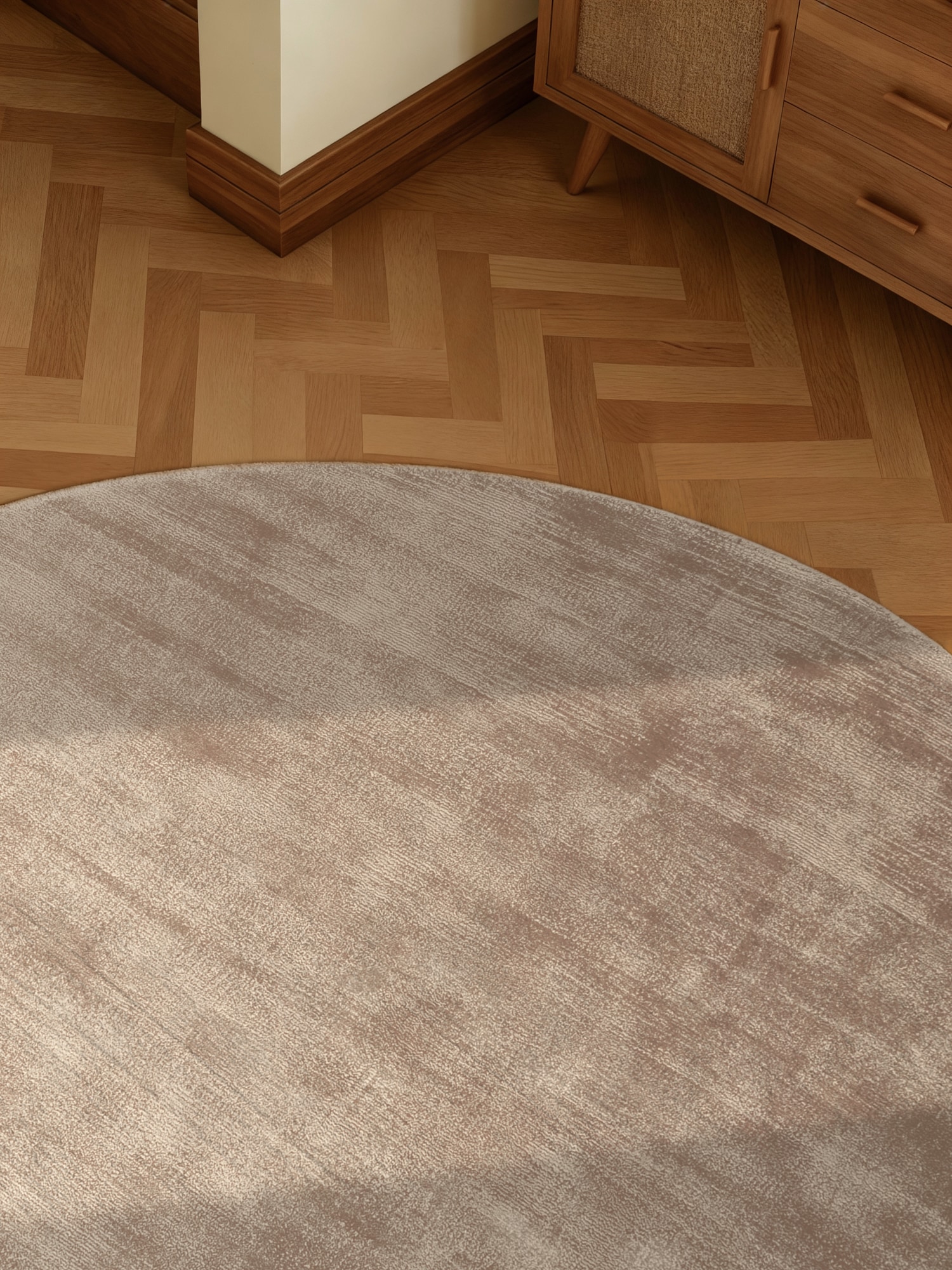 vikosa Teppich »Jane« rund 10 mm Höhe Dezenter Glanz, Weich, Seidenoptik, Viskose, Wohnzimmer, Schlafzimmer