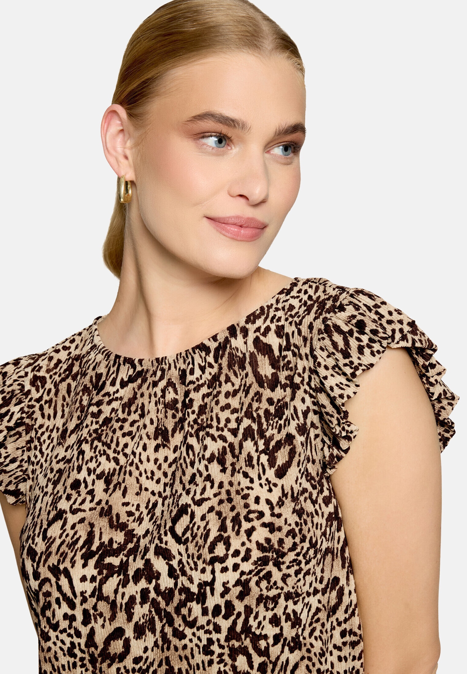 Zero Kurzarmshirt »Damen mit Animalprint« 1 Plissee