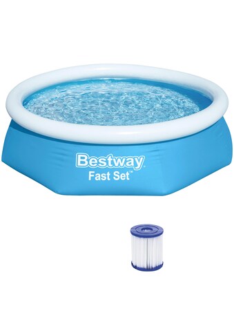 Bestway Pool »Pool m. Pumpe 244x61cm«, (Set, 3 tlg.), ØxH: 244x61 cm, mit... kaufen