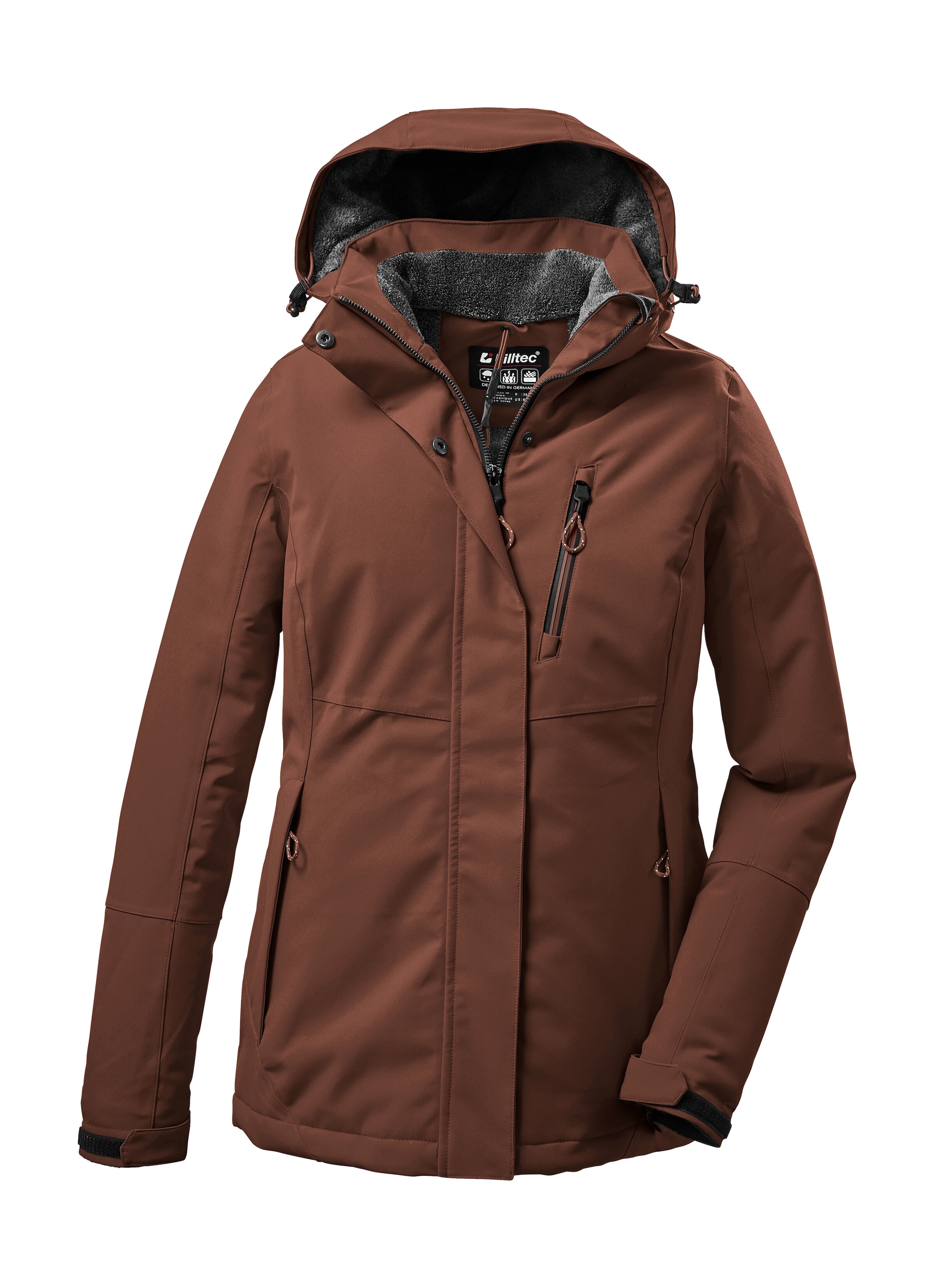 Killtec Outdoorjacke "KOW 140 WMN JCKT" Wasserdichte Damenjacke, atmungsaktiv, abnehmbare Kapuze