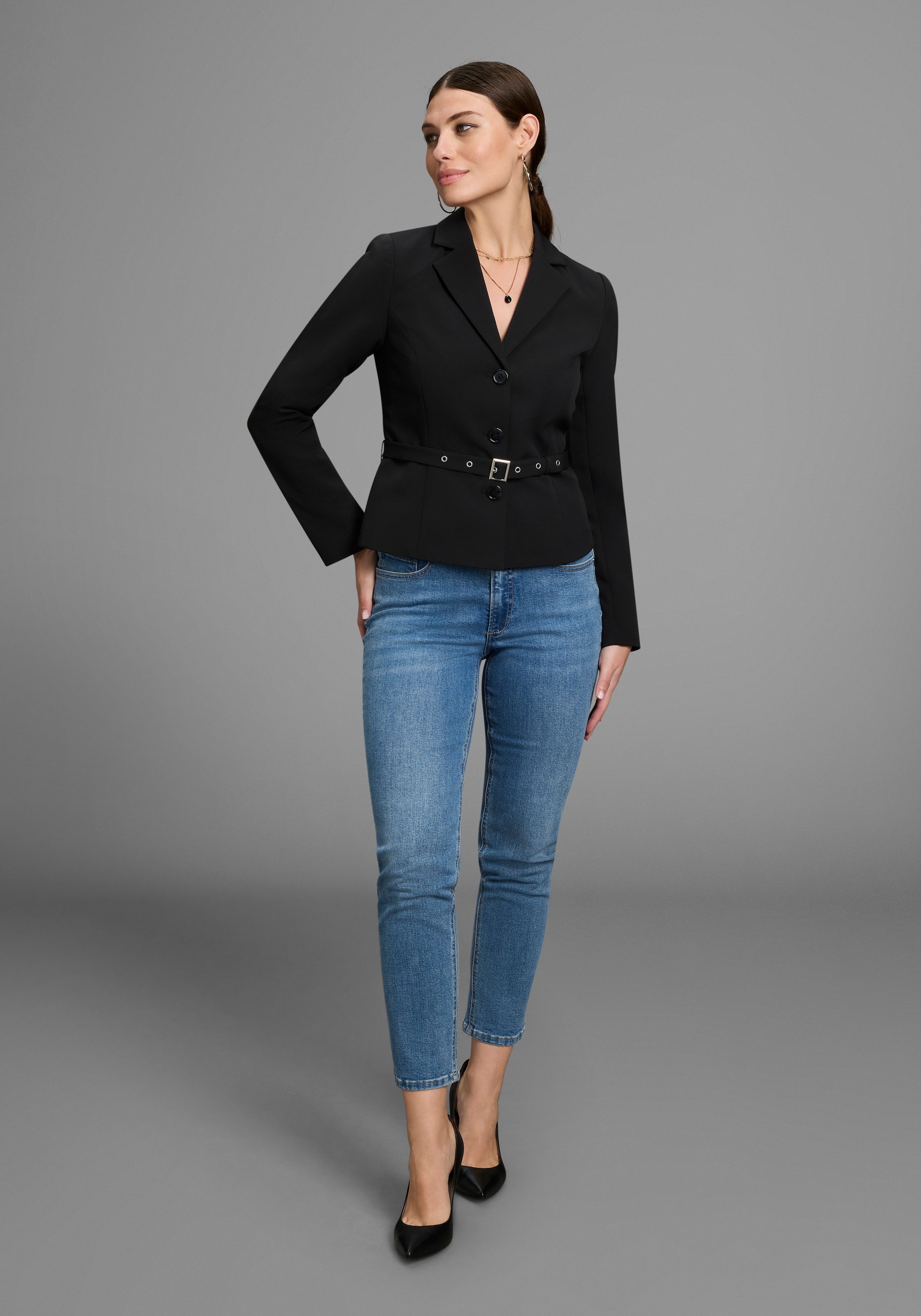 Laura Scott Kurzblazer, mit passendem, abnhembarem Gürtel